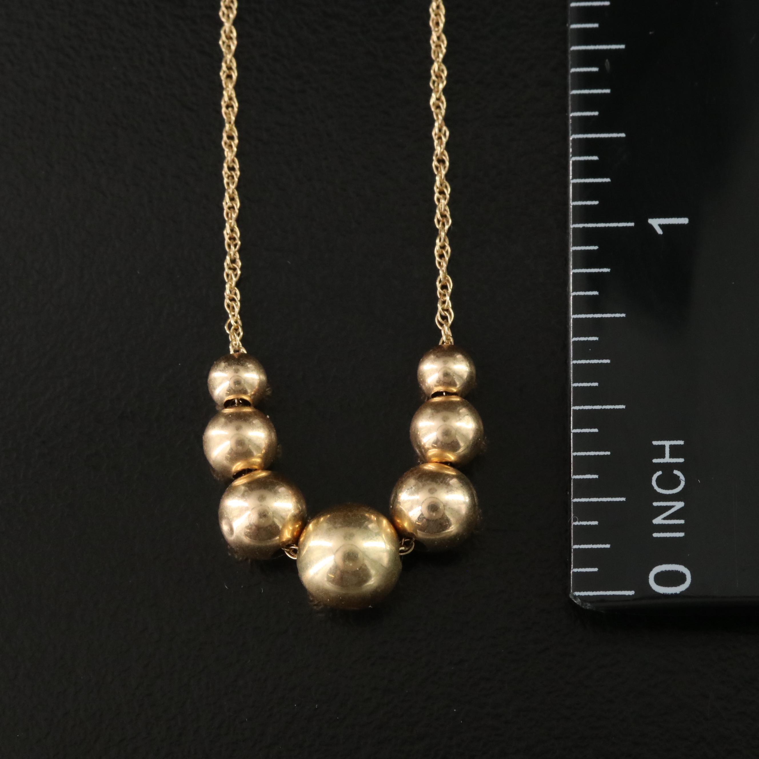 14K Graduated Bead Necklace