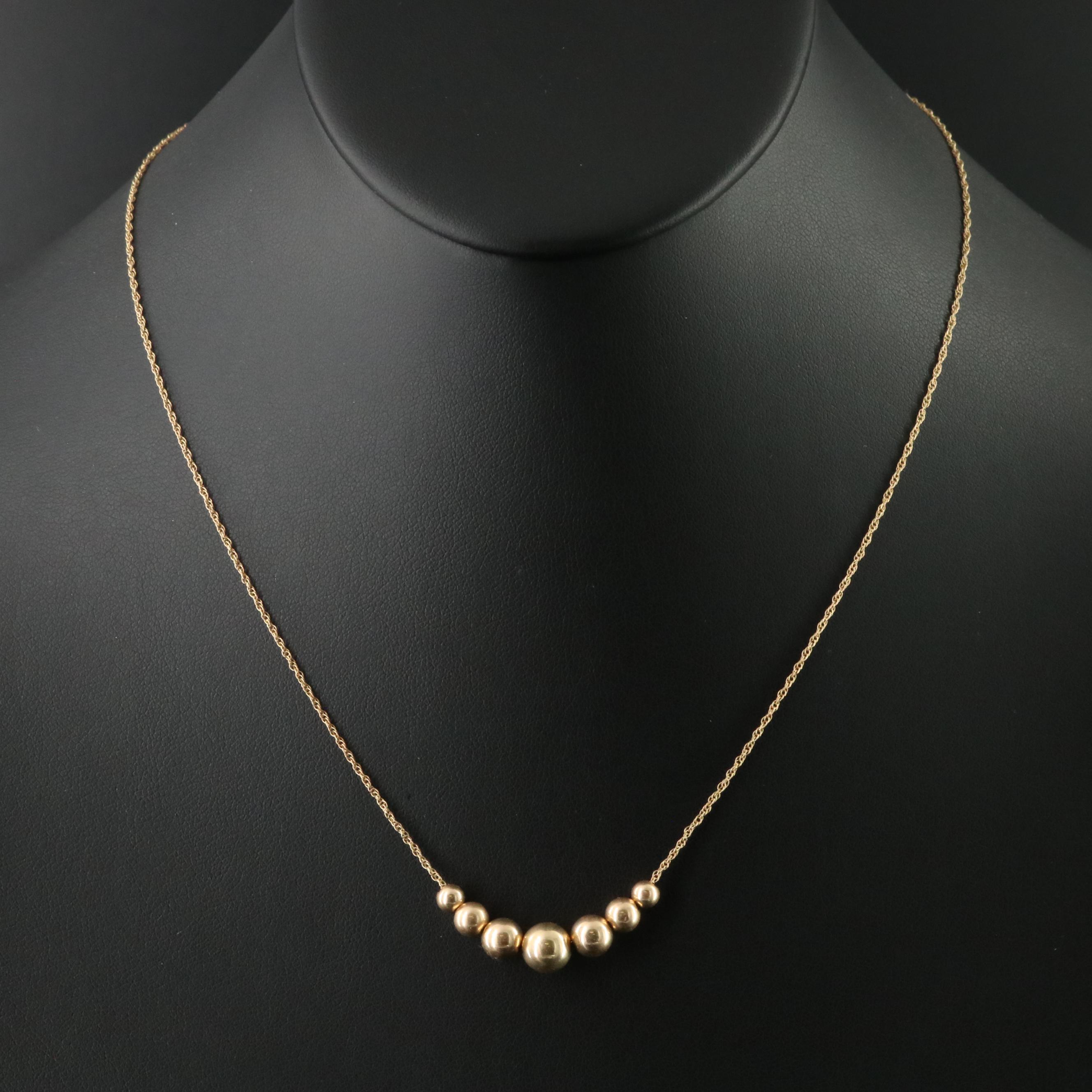 14K Graduated Bead Necklace