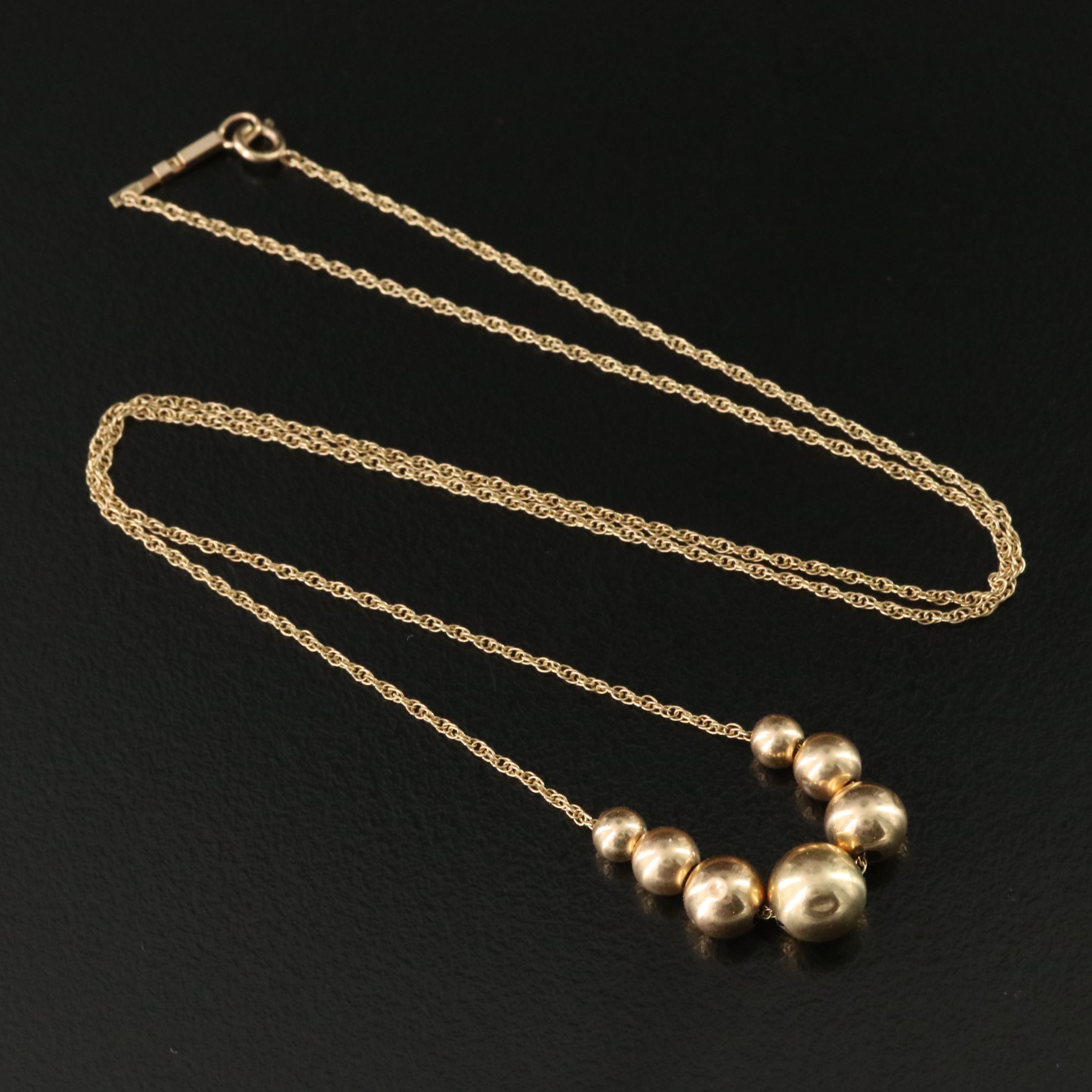 14K Graduated Bead Necklace