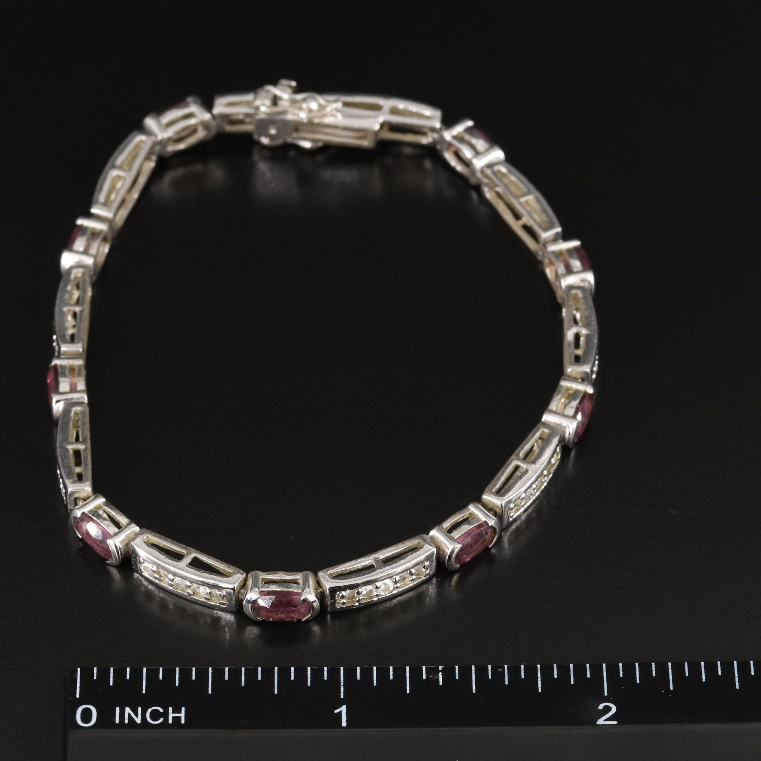 Sterling Topaz, CZ and Glass Bracelets