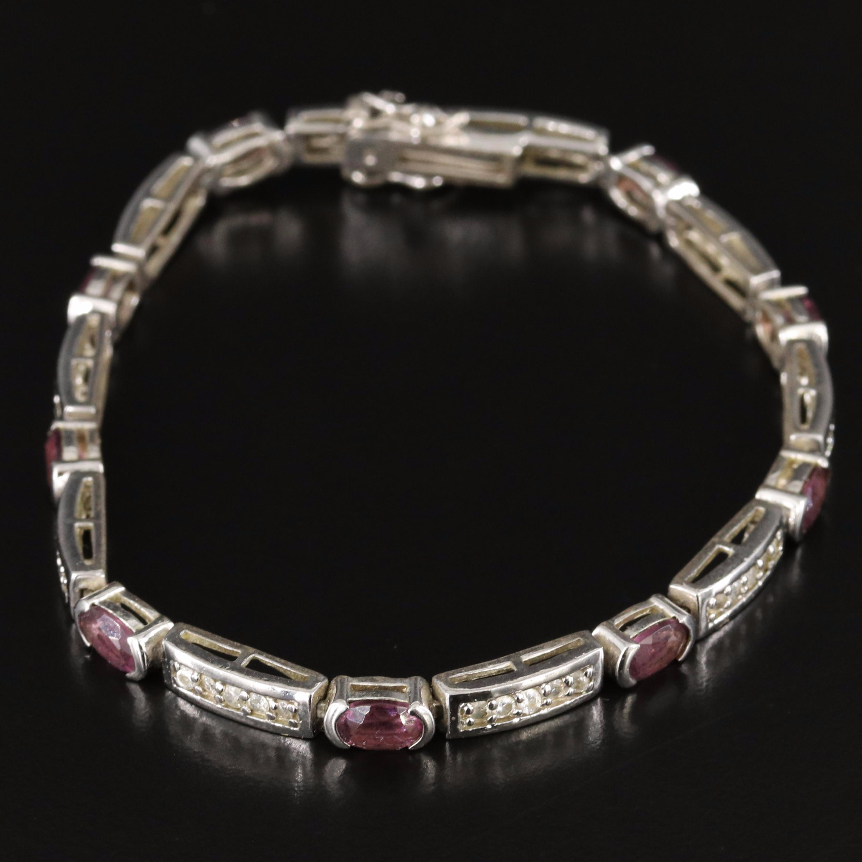 Sterling Topaz, CZ and Glass Bracelets