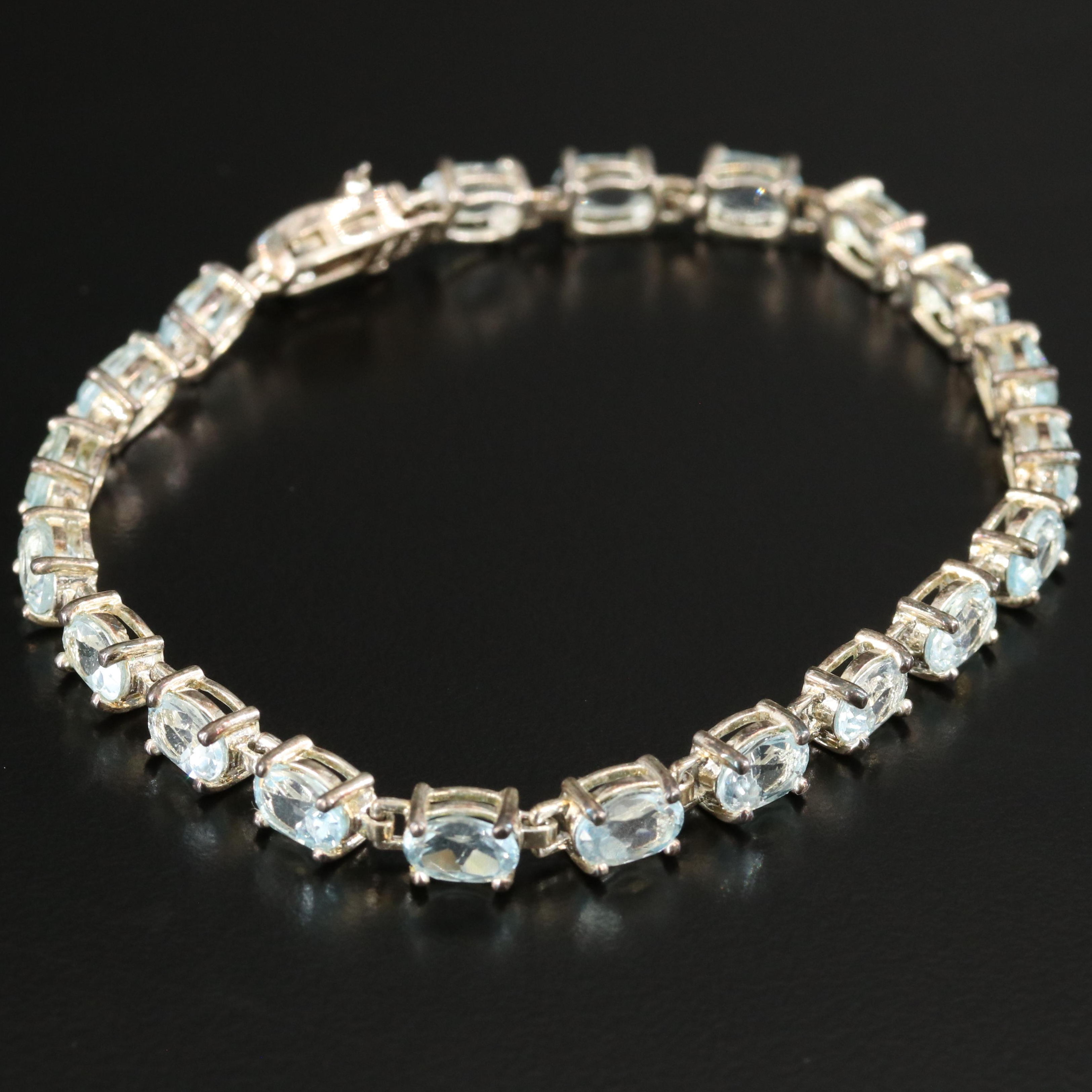 Sterling Topaz, CZ and Glass Bracelets