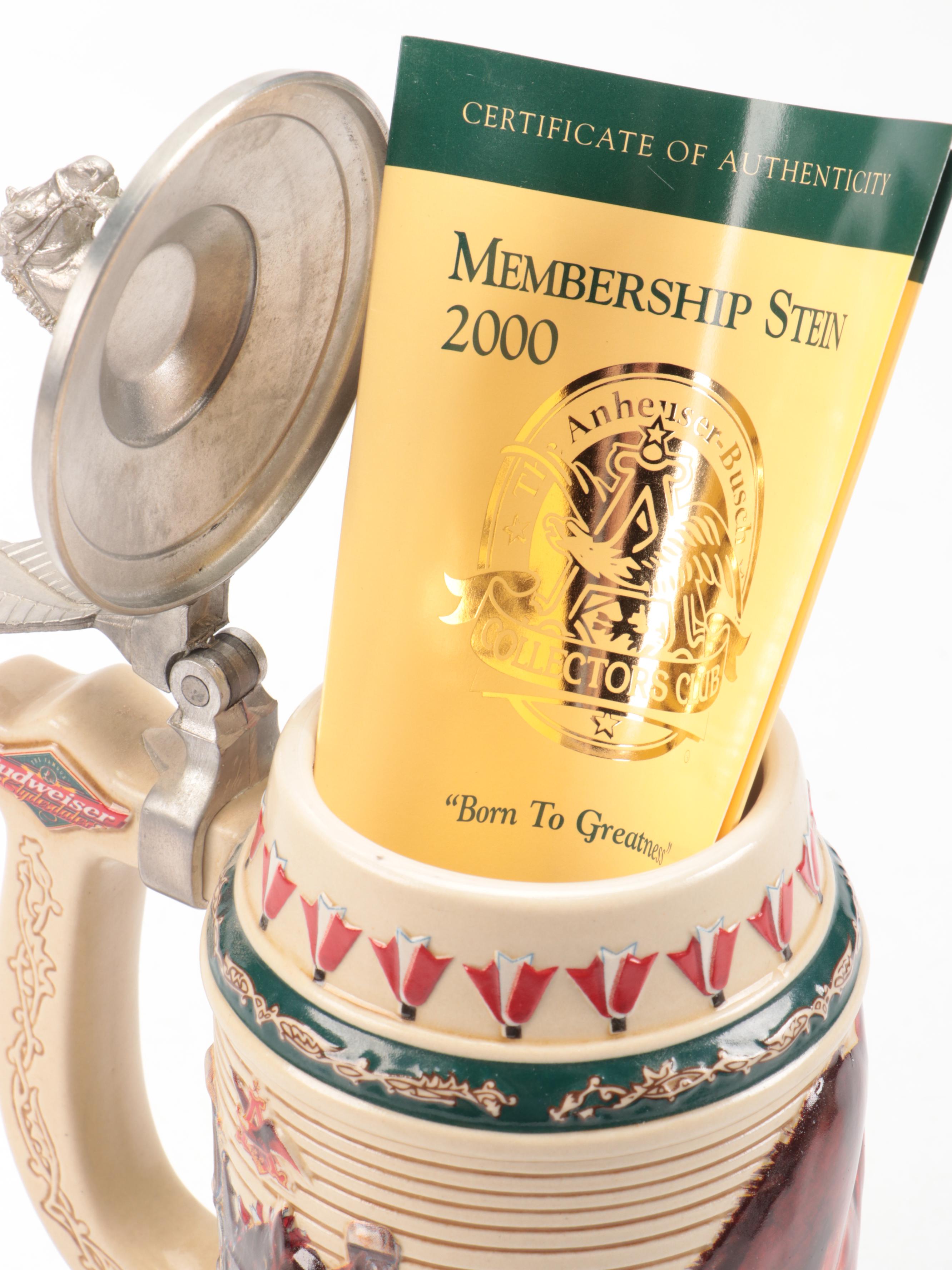 Ceramarte for Anheuser-Busch Collectors Club Membership Steins, 2000–2002