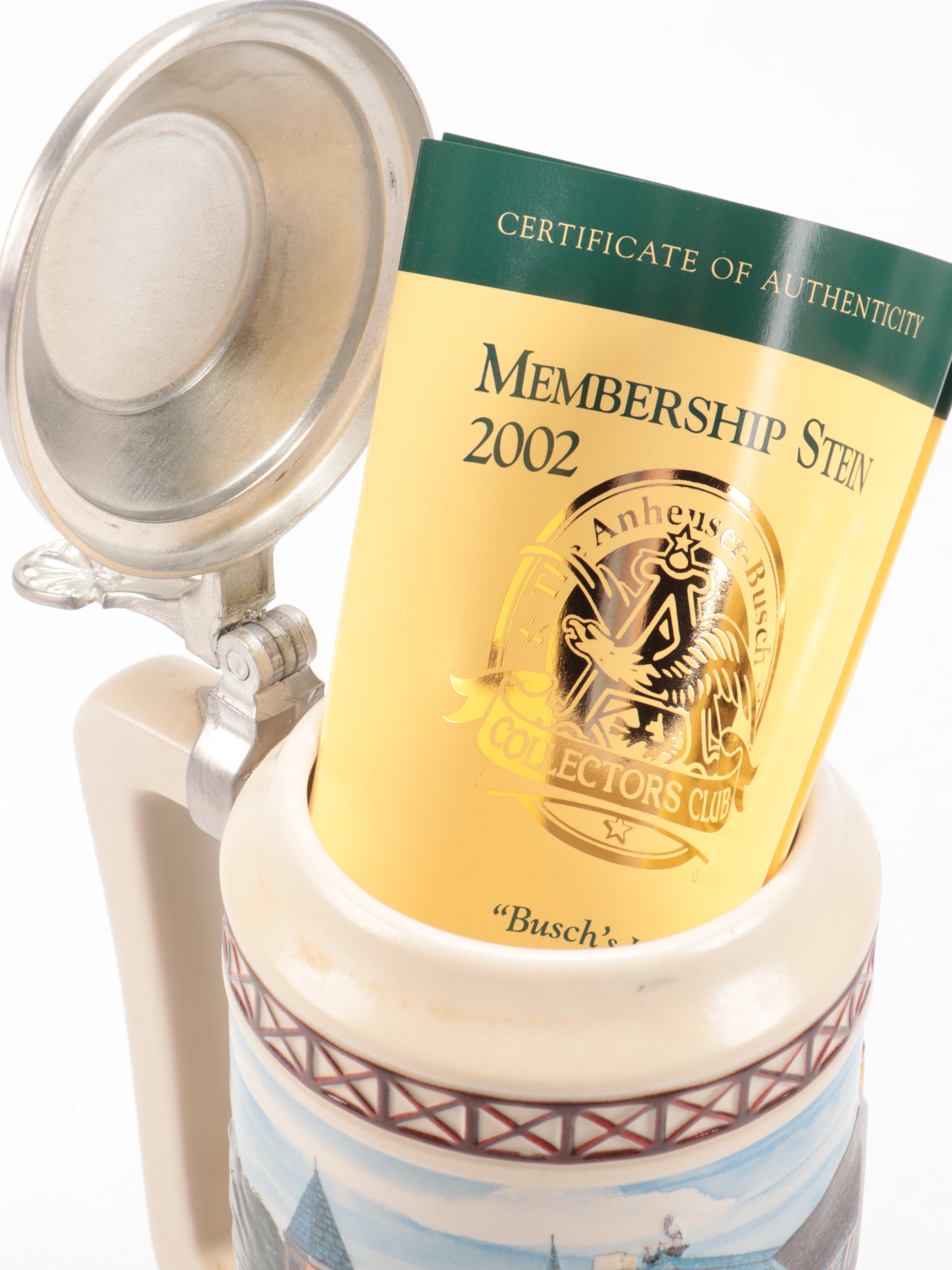 Ceramarte for Anheuser-Busch Collectors Club Membership Steins, 2000–2002