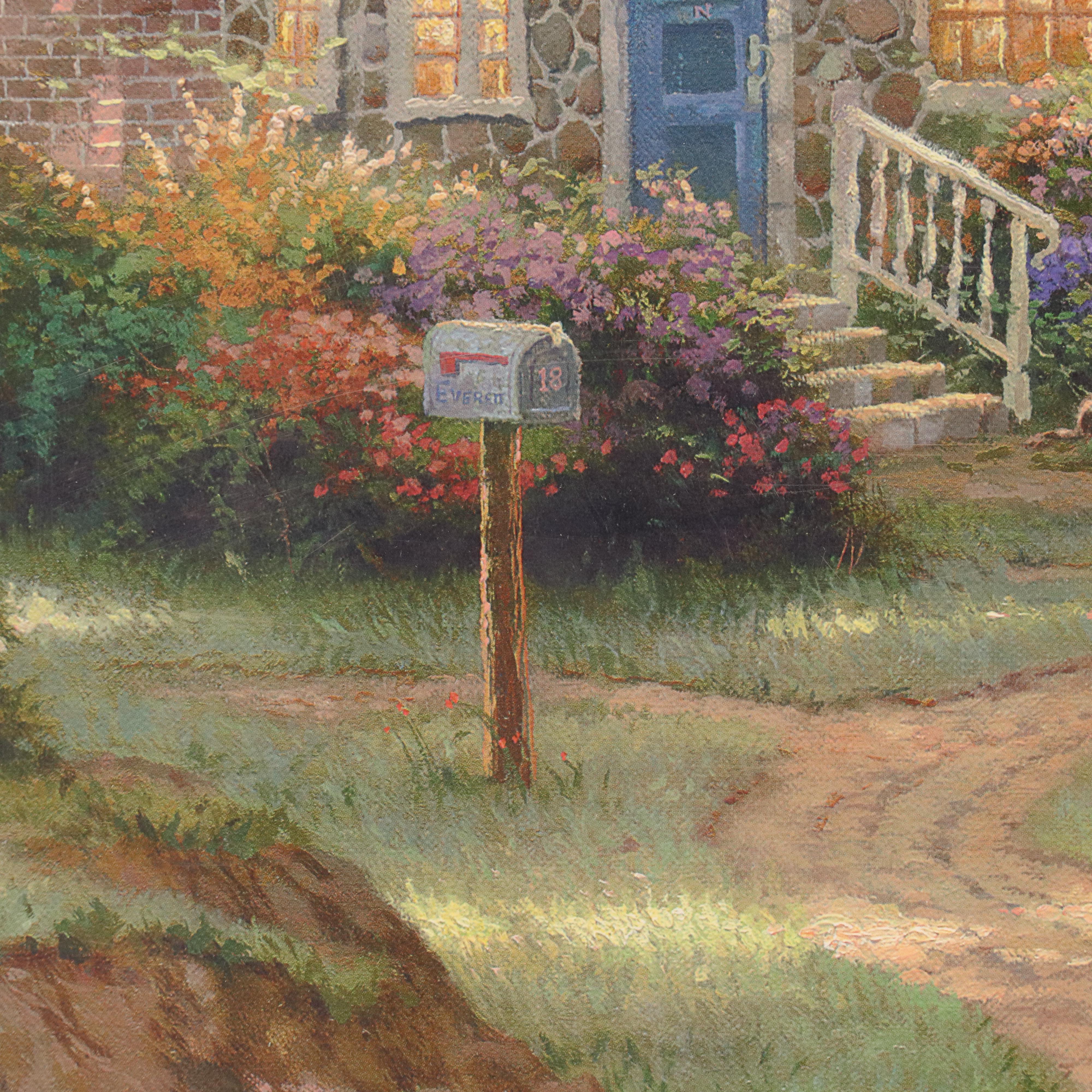 Thomas Kinkade Offset Lithograph "Hometown Lake"