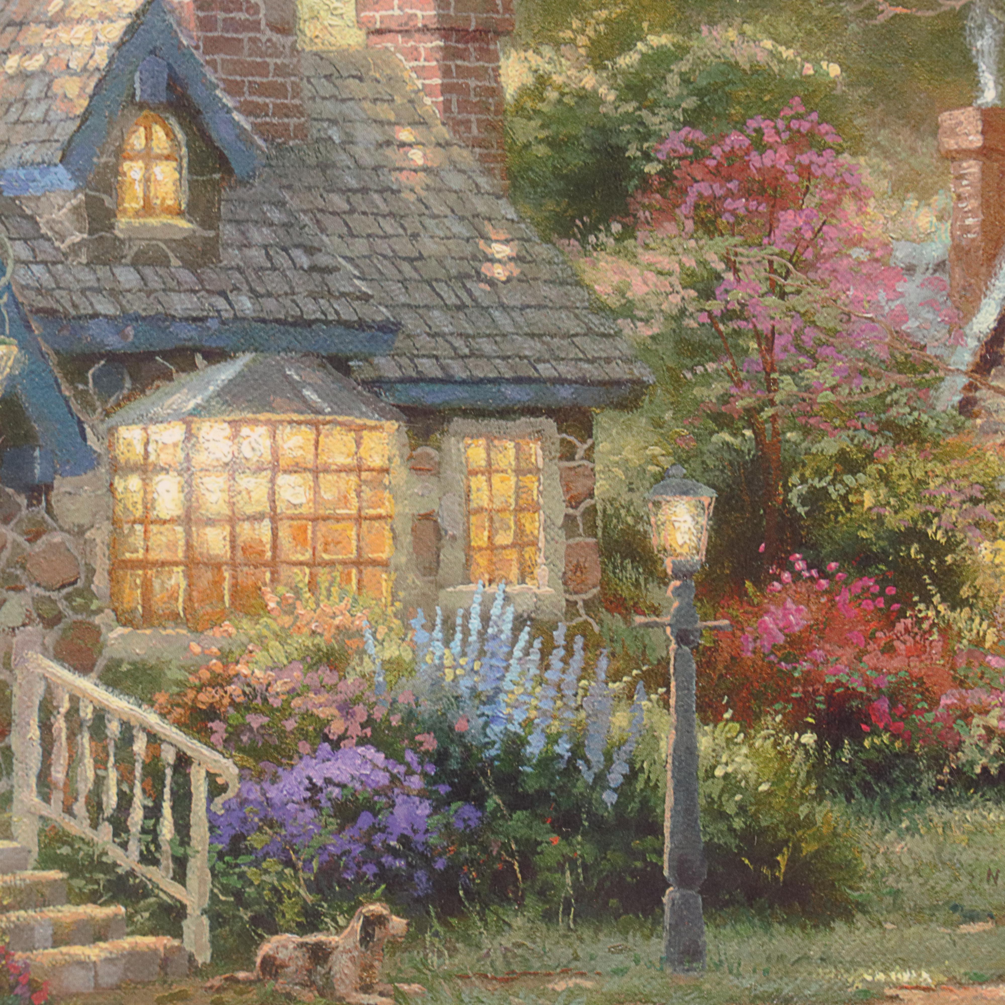 Thomas Kinkade Offset Lithograph "Hometown Lake"