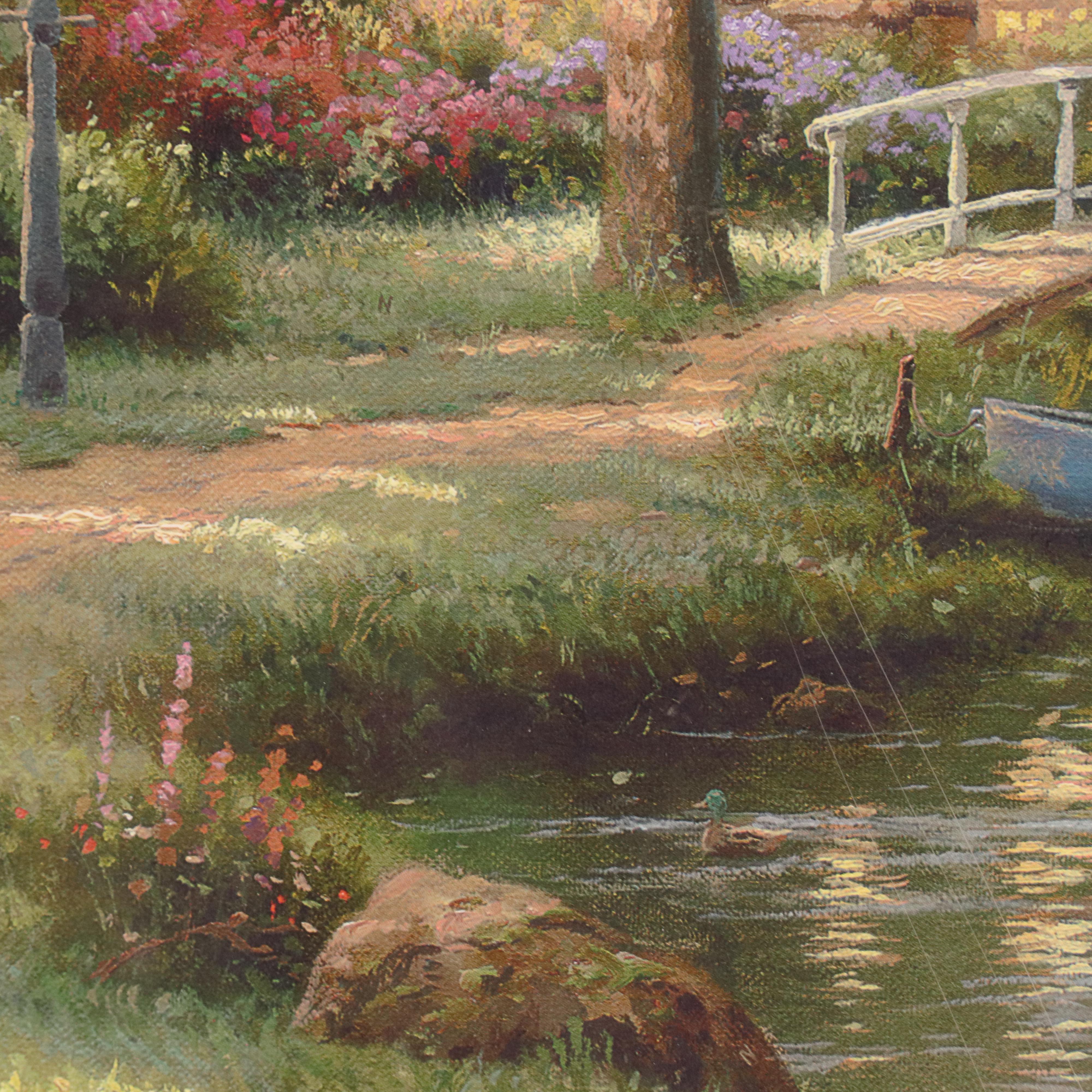 Thomas Kinkade Offset Lithograph "Hometown Lake"