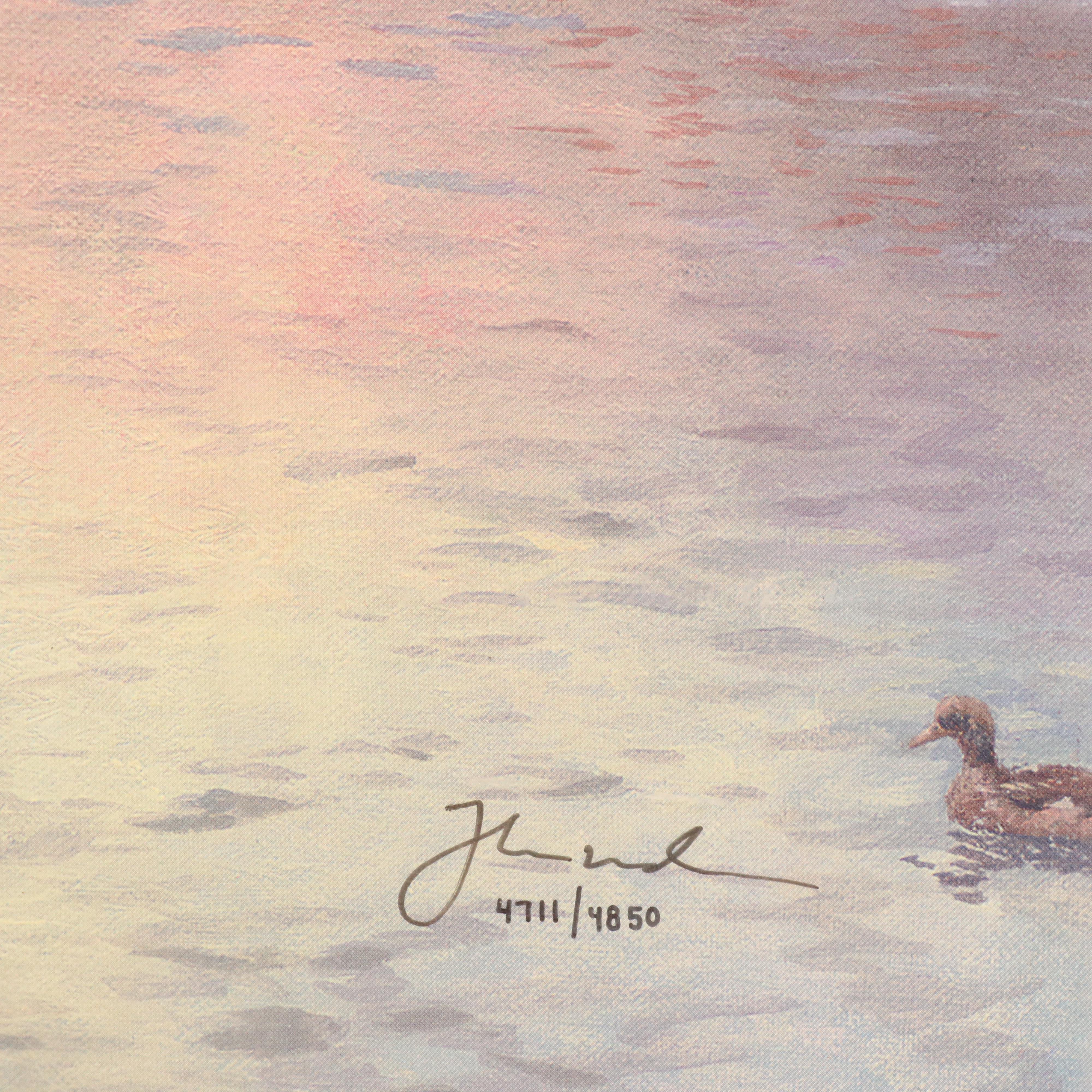 Thomas Kinkade Offset Lithograph "Hometown Lake"