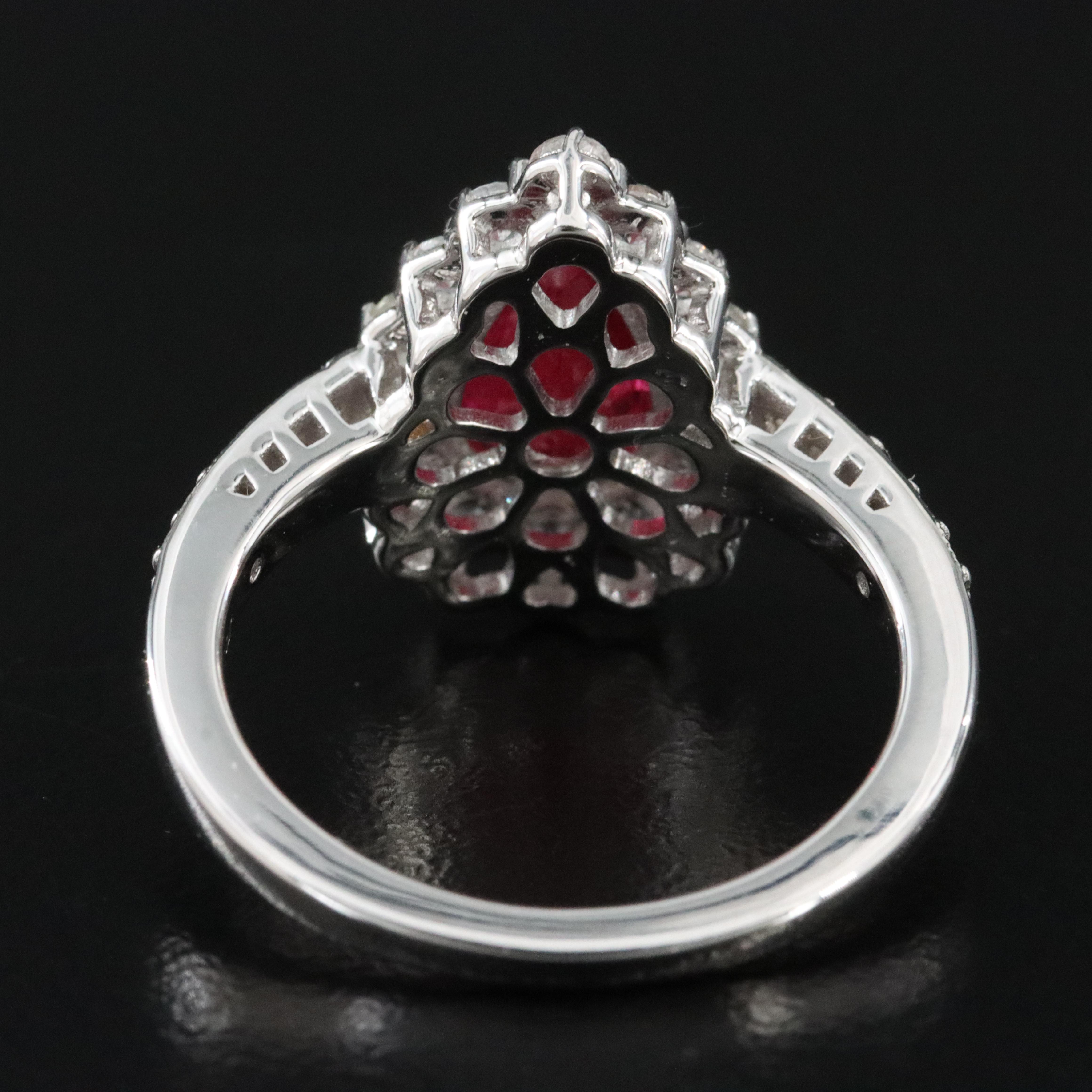 14K 2.58 CT Ruby, White Sapphire, and Diamond Ring with IGI Jewelry Report