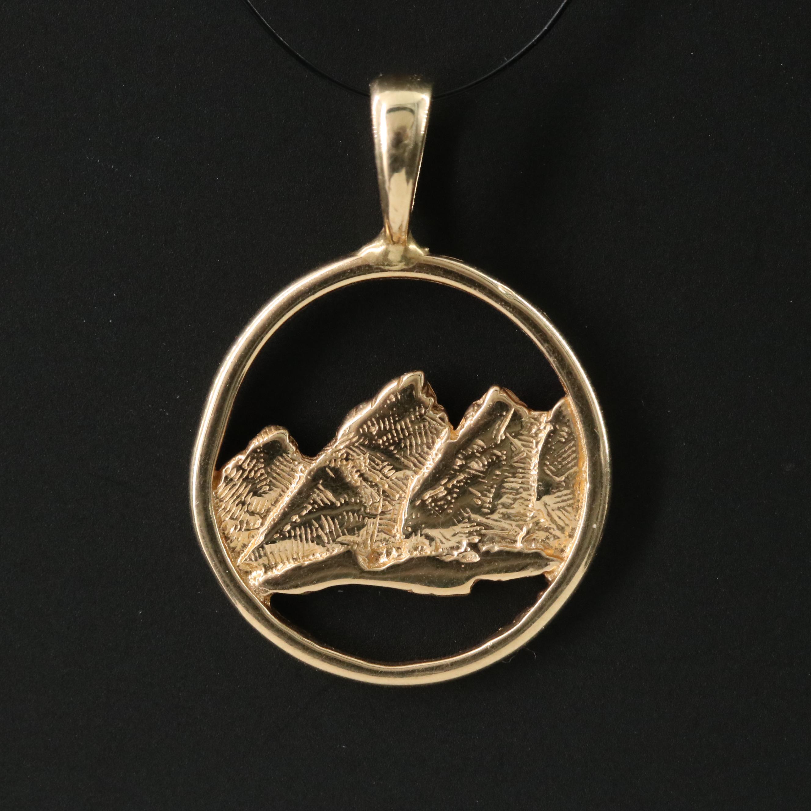 14K Mountain Range Pendant