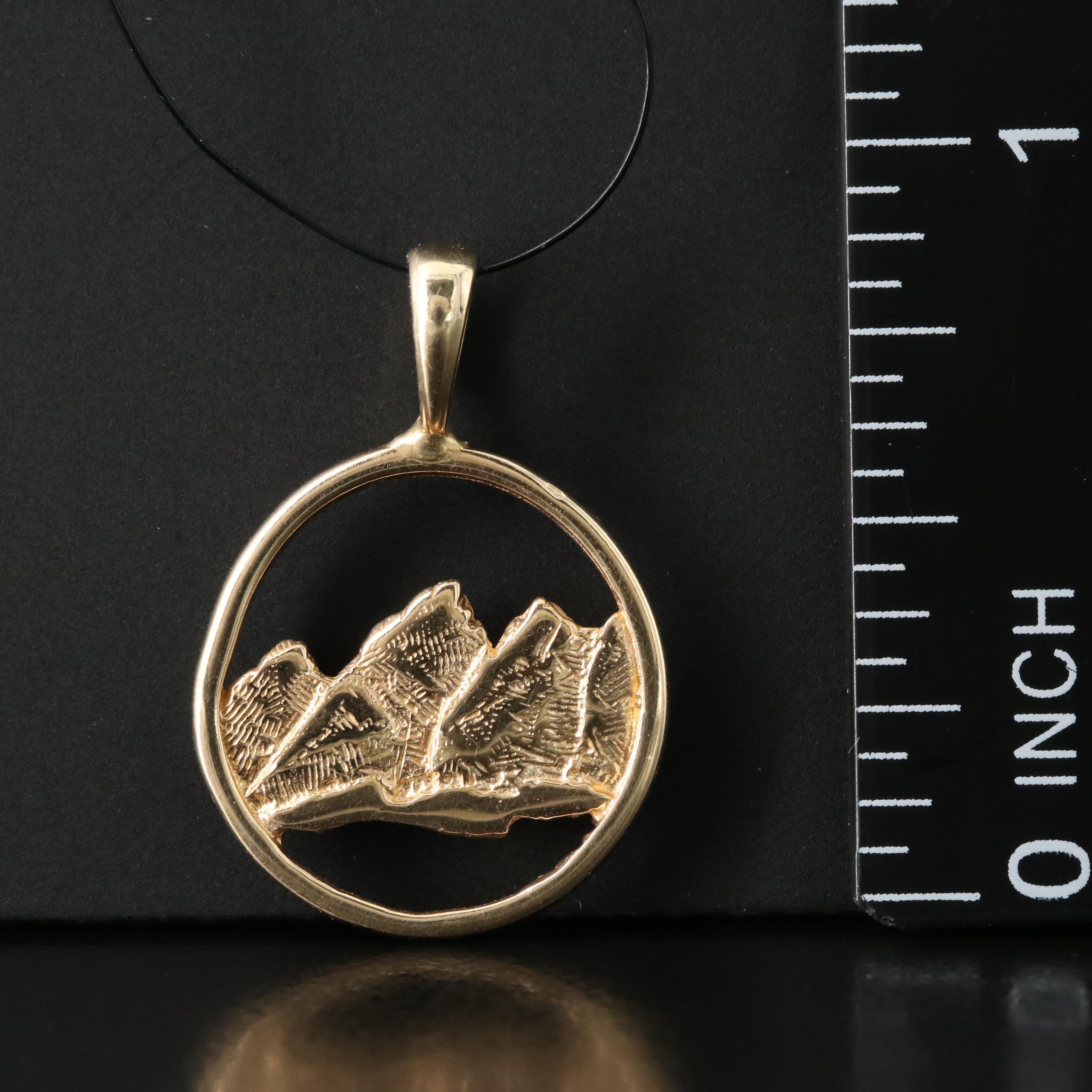 14K Mountain Range Pendant