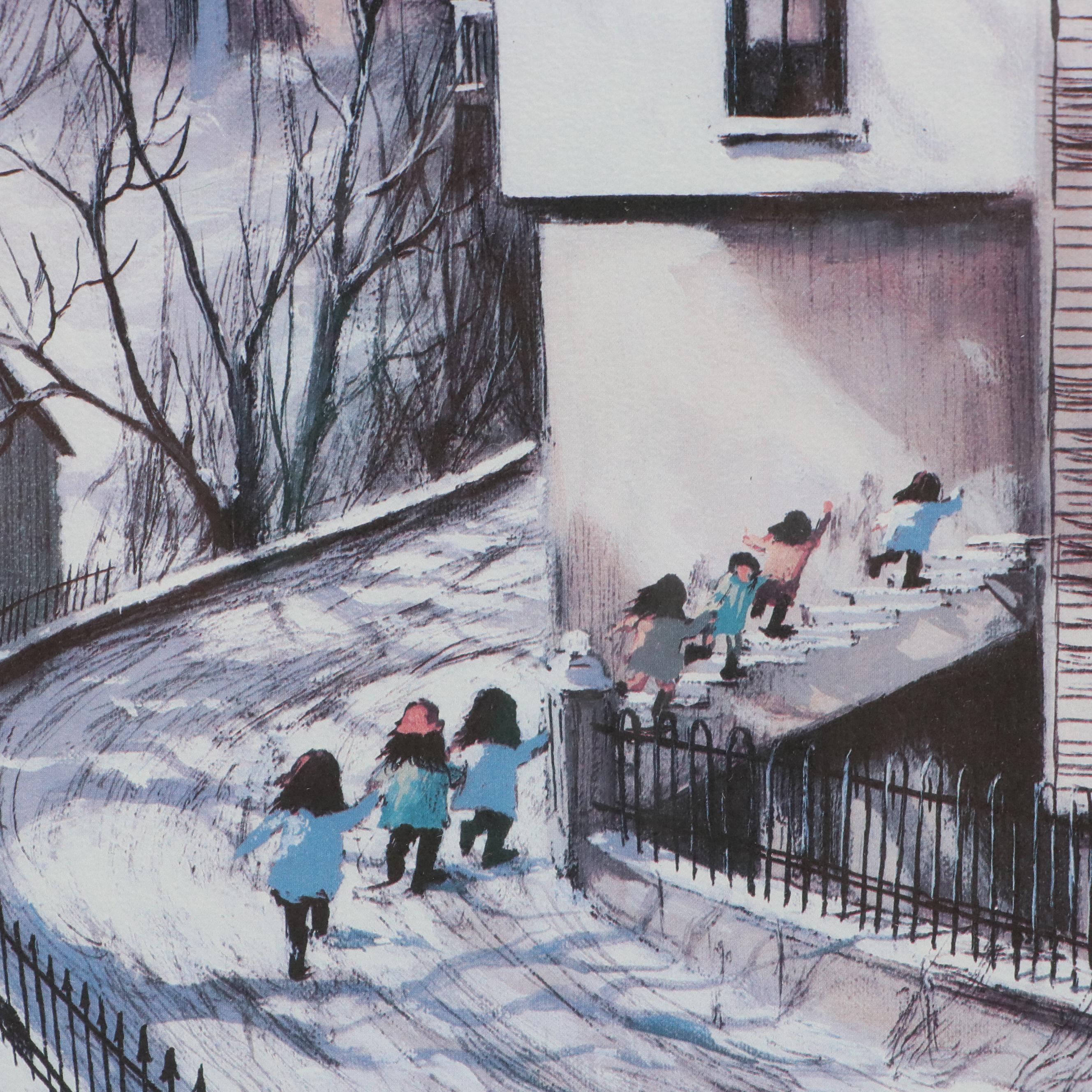 Robert Fabe Offset Lithograph "Sycamore Hill," Late 20th Century