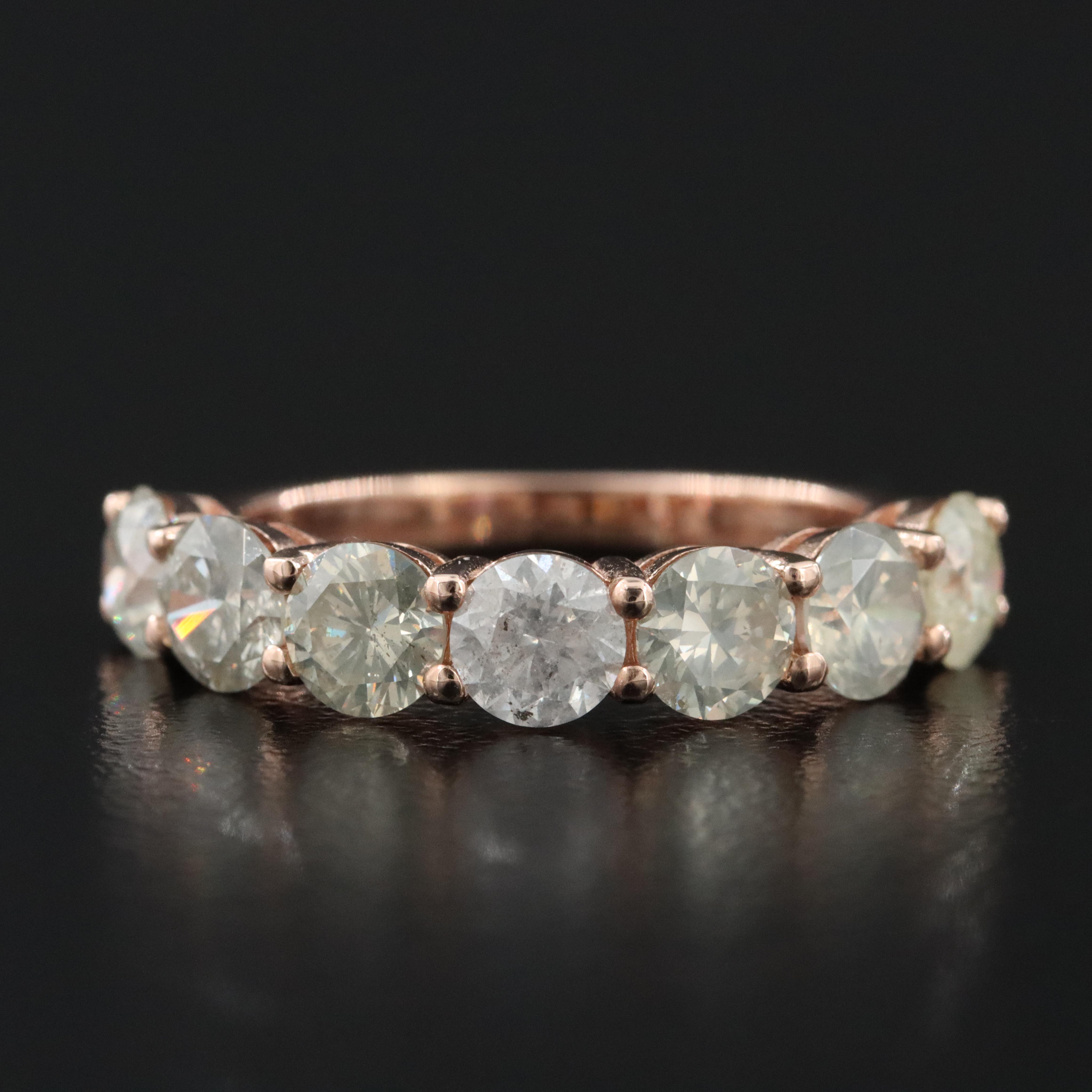 14K Rose Gold 3.08 CTW Diamond Ring with IGI Jewelry Report