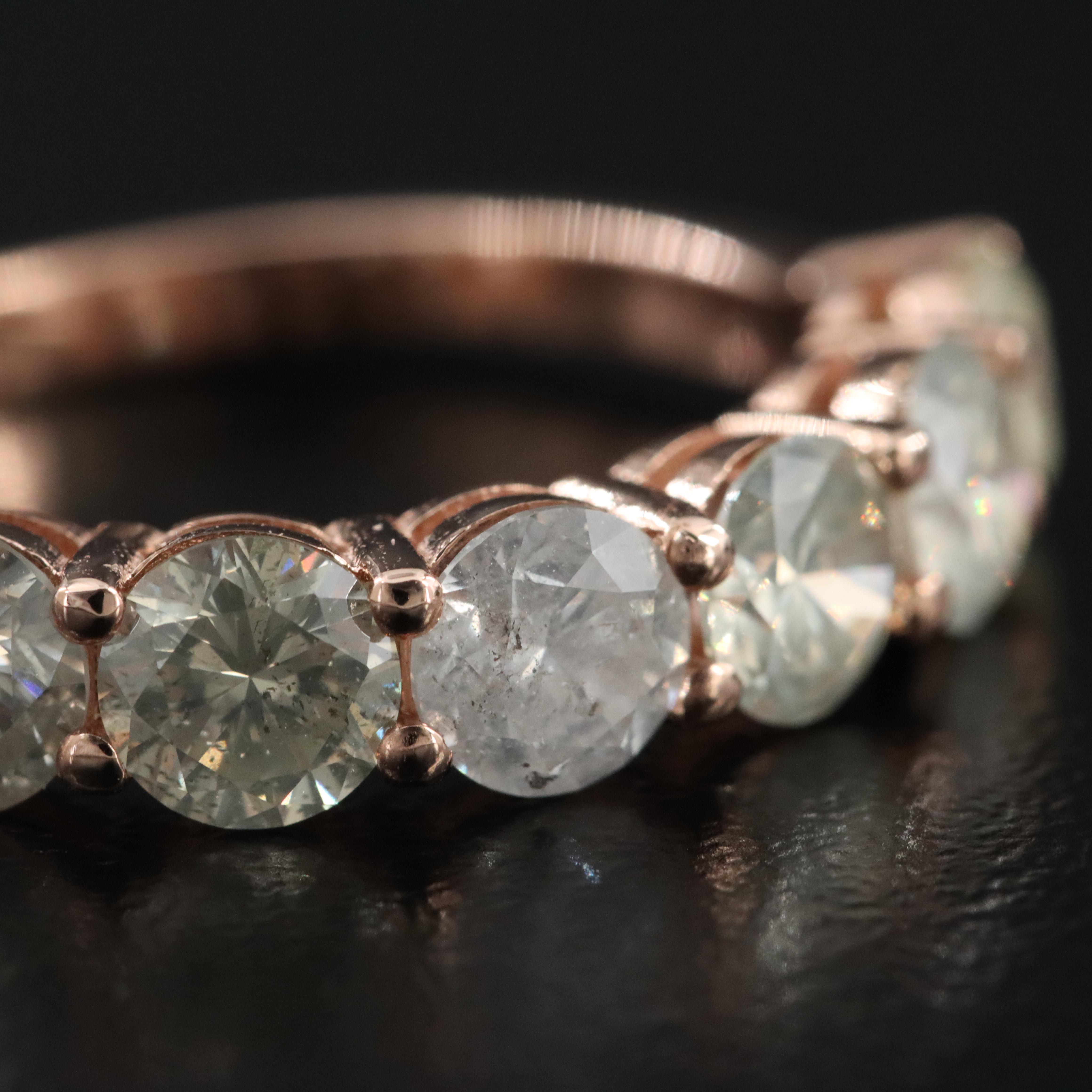 14K Rose Gold 3.08 CTW Diamond Ring with IGI Jewelry Report