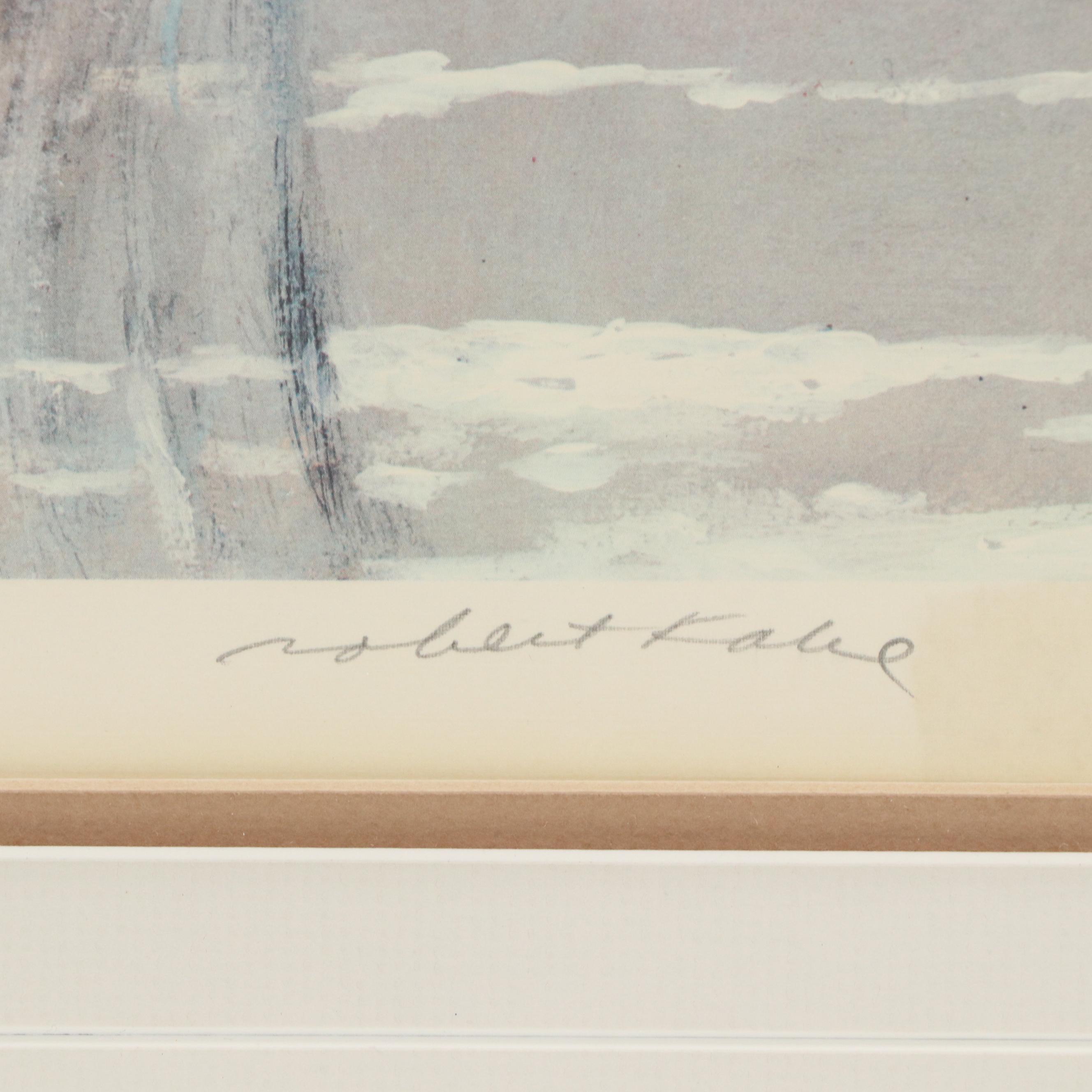 Robert Fabe Offset Lithograph "Winter Morning," Late 20th Century