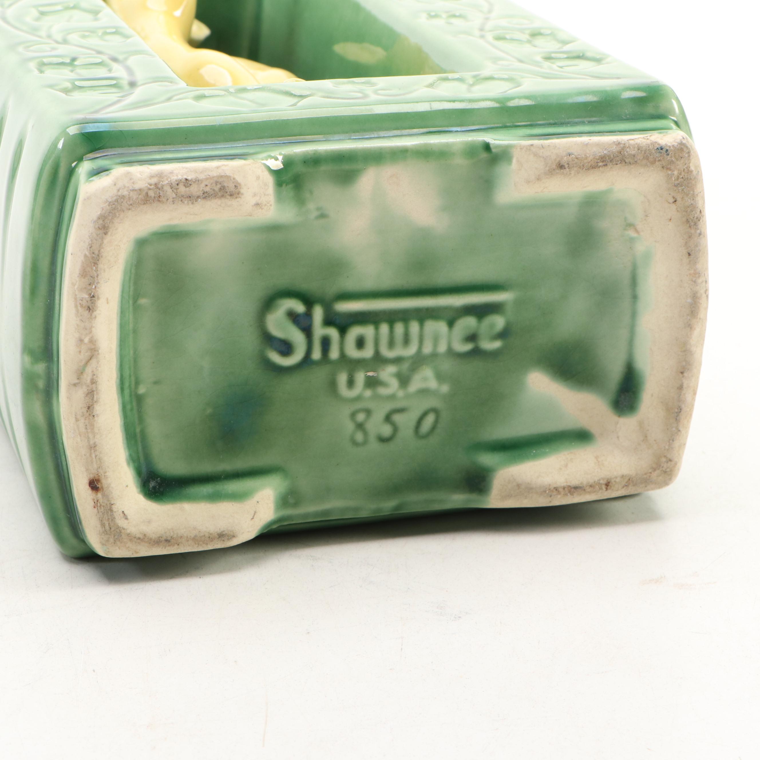 Shawnee Yellow and Green Deer Vase, Robinson Ransbottom Ombré Vase