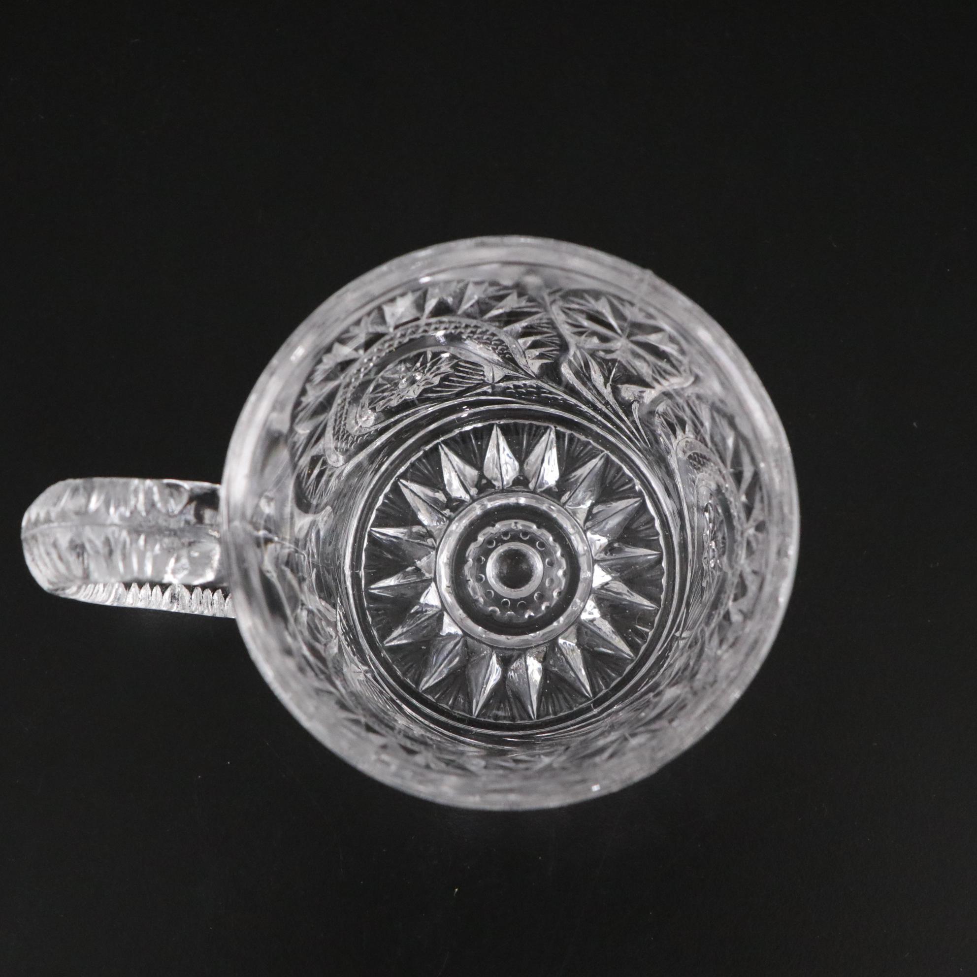 L.E.Smith EAPG "Pinwheel and Stars" Punch Bowl with Cups and Ladle