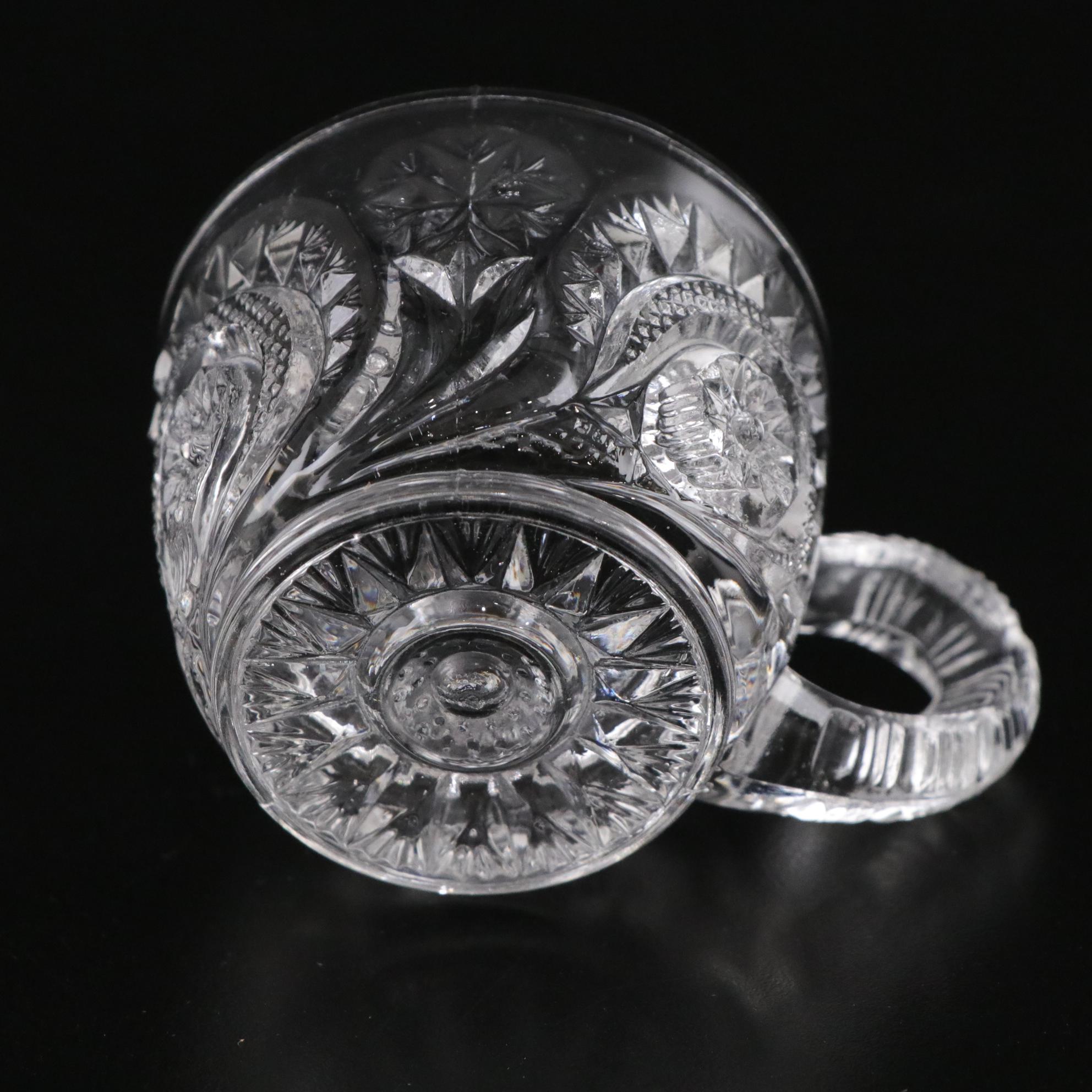 L.E.Smith EAPG "Pinwheel and Stars" Punch Bowl with Cups and Ladle