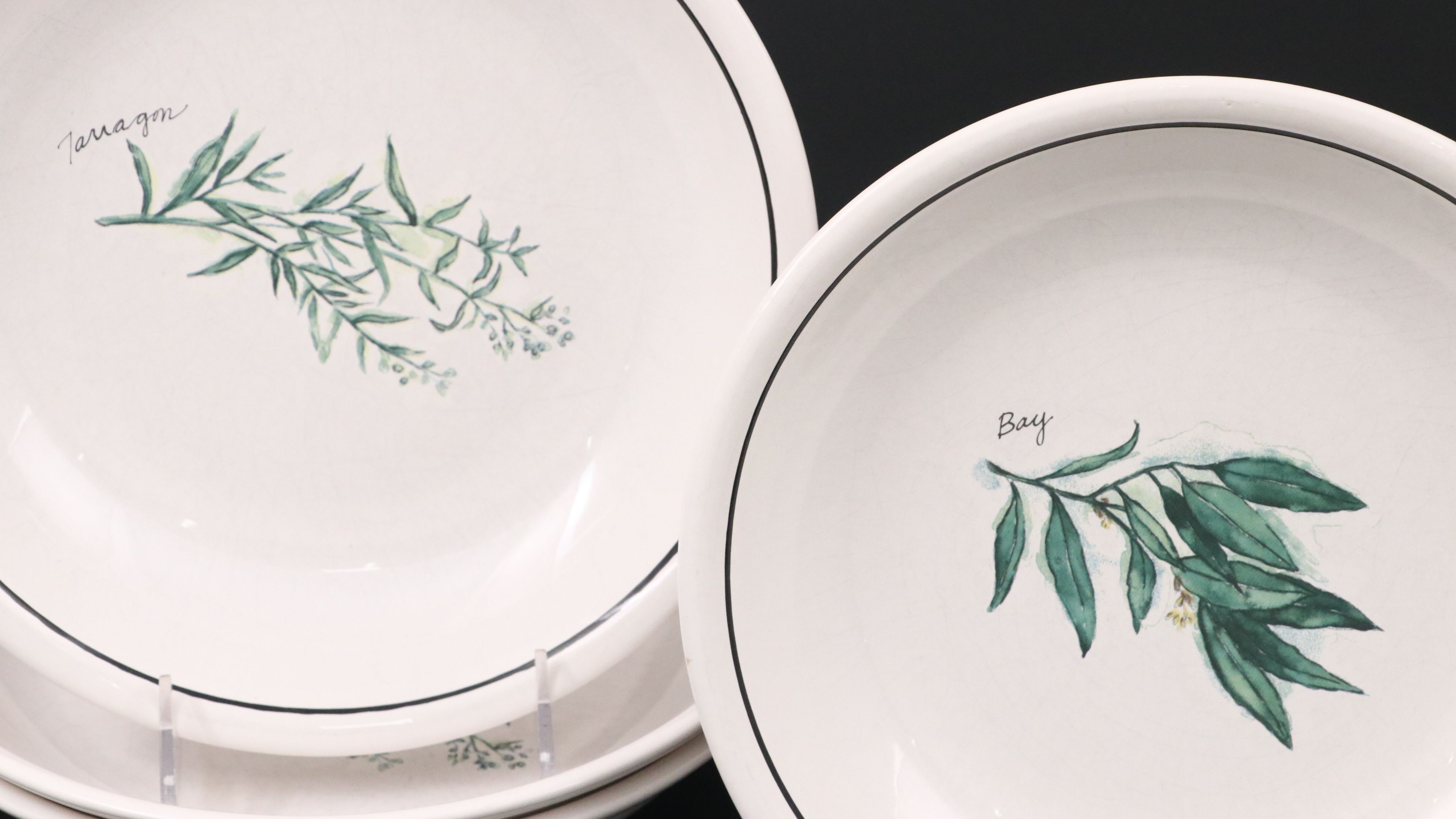 Williams-Sonoma Portuguese Ceramic Herb Pattern Bowls