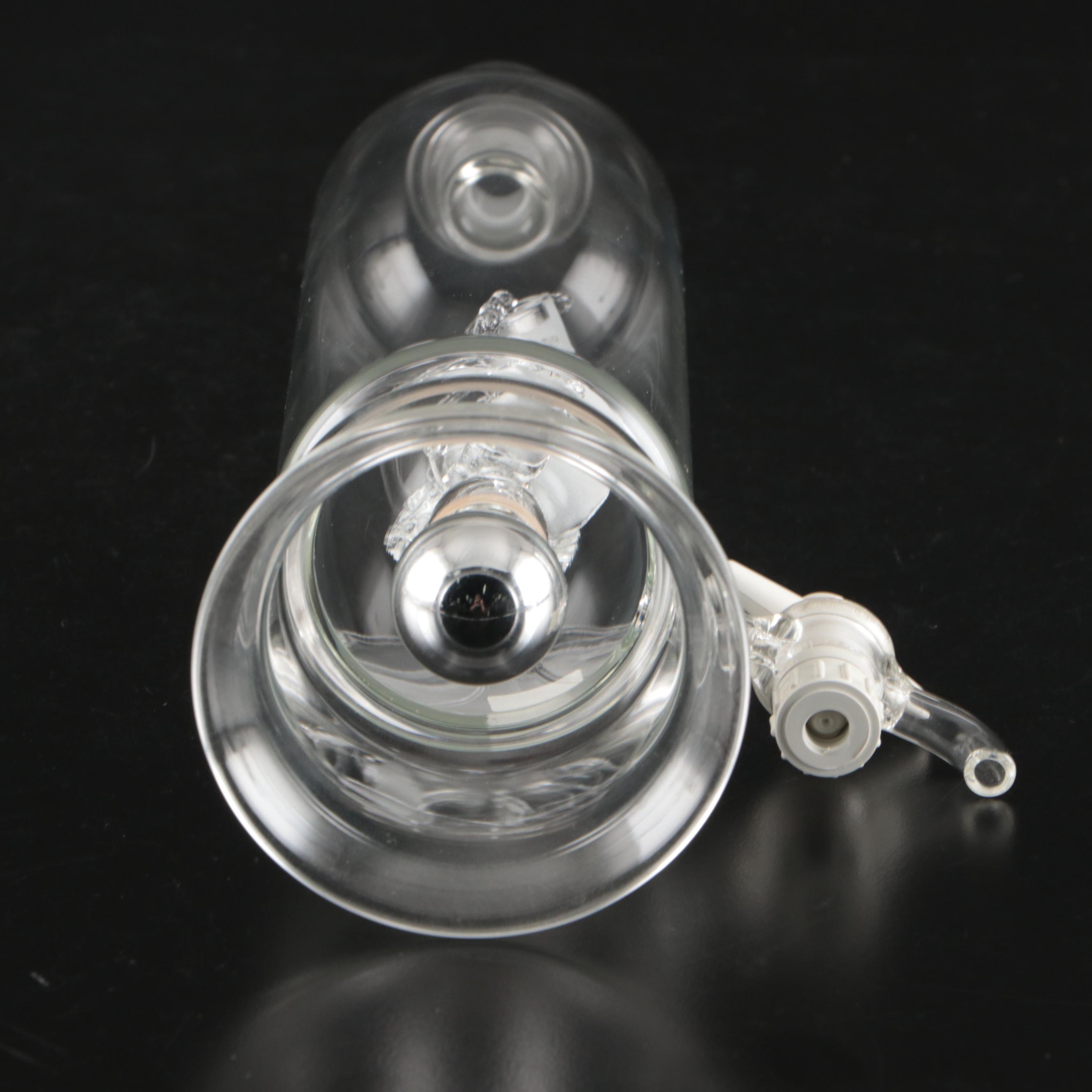 Blown Glass Ship in a Bottle Drinks Dispenser with Other Bottles and Decor