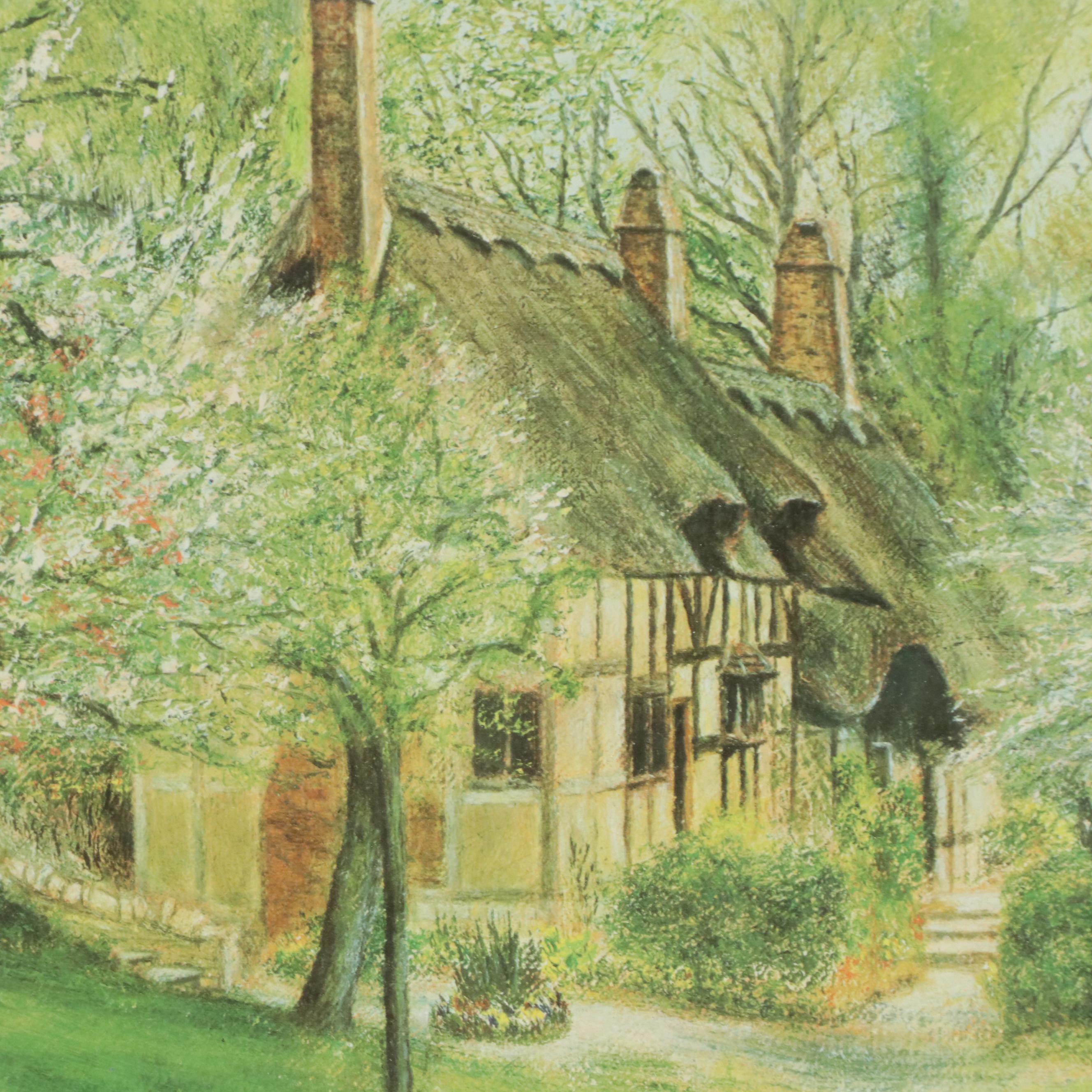 John Burt Offset Lithograph "Anne Hathaway’s Cottage," 1976