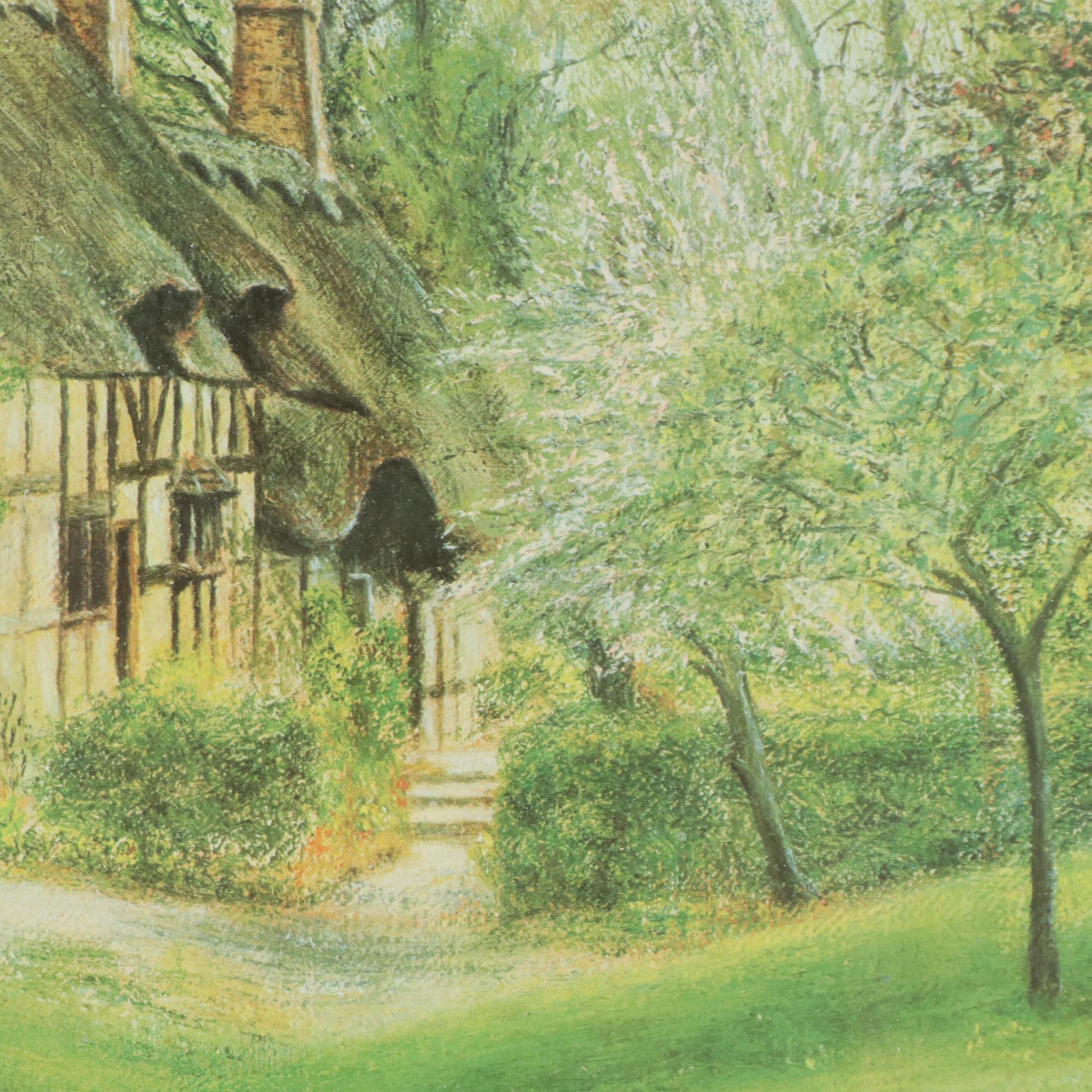 John Burt Offset Lithograph "Anne Hathaway’s Cottage," 1976
