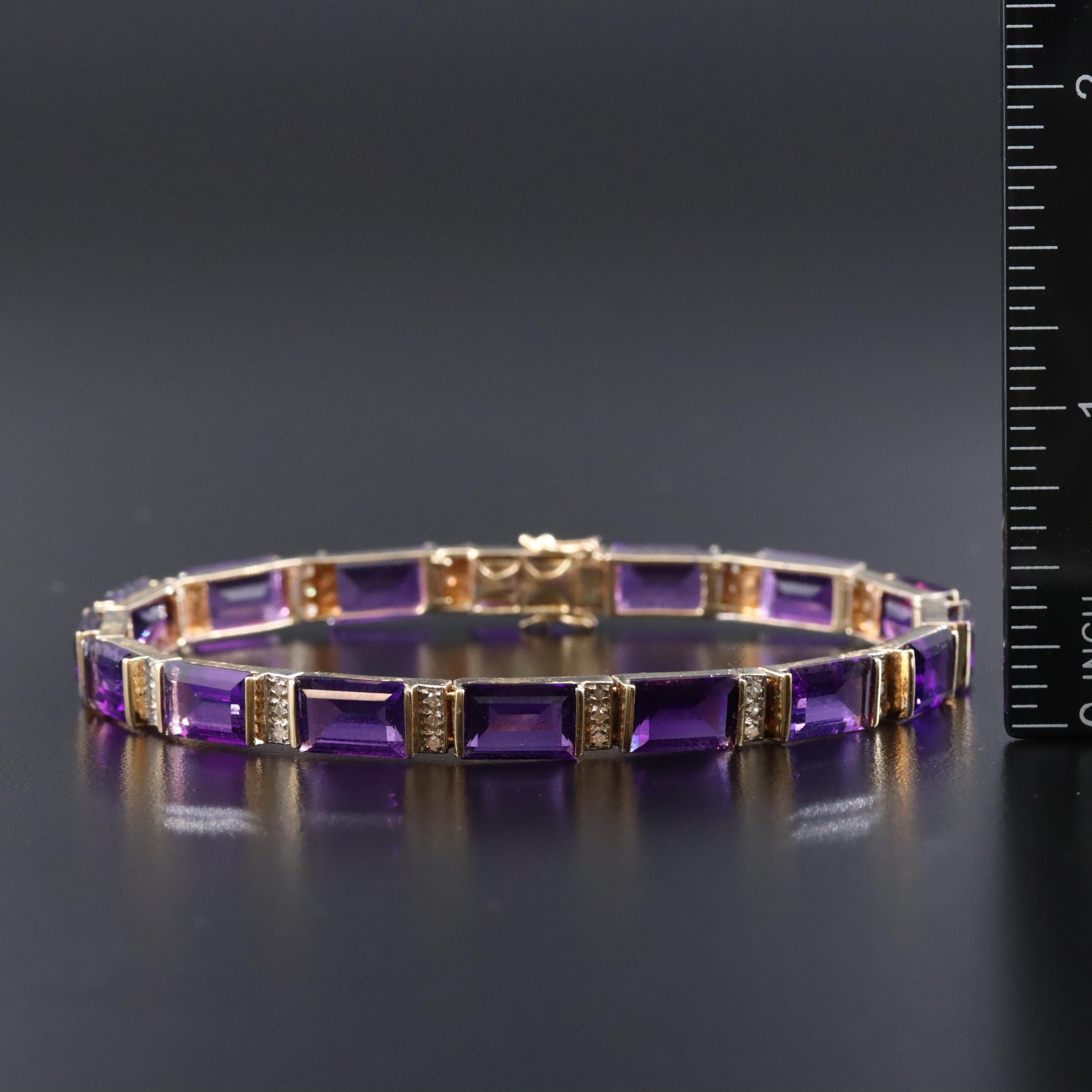 14K Amethyst and Diamond Bracelet