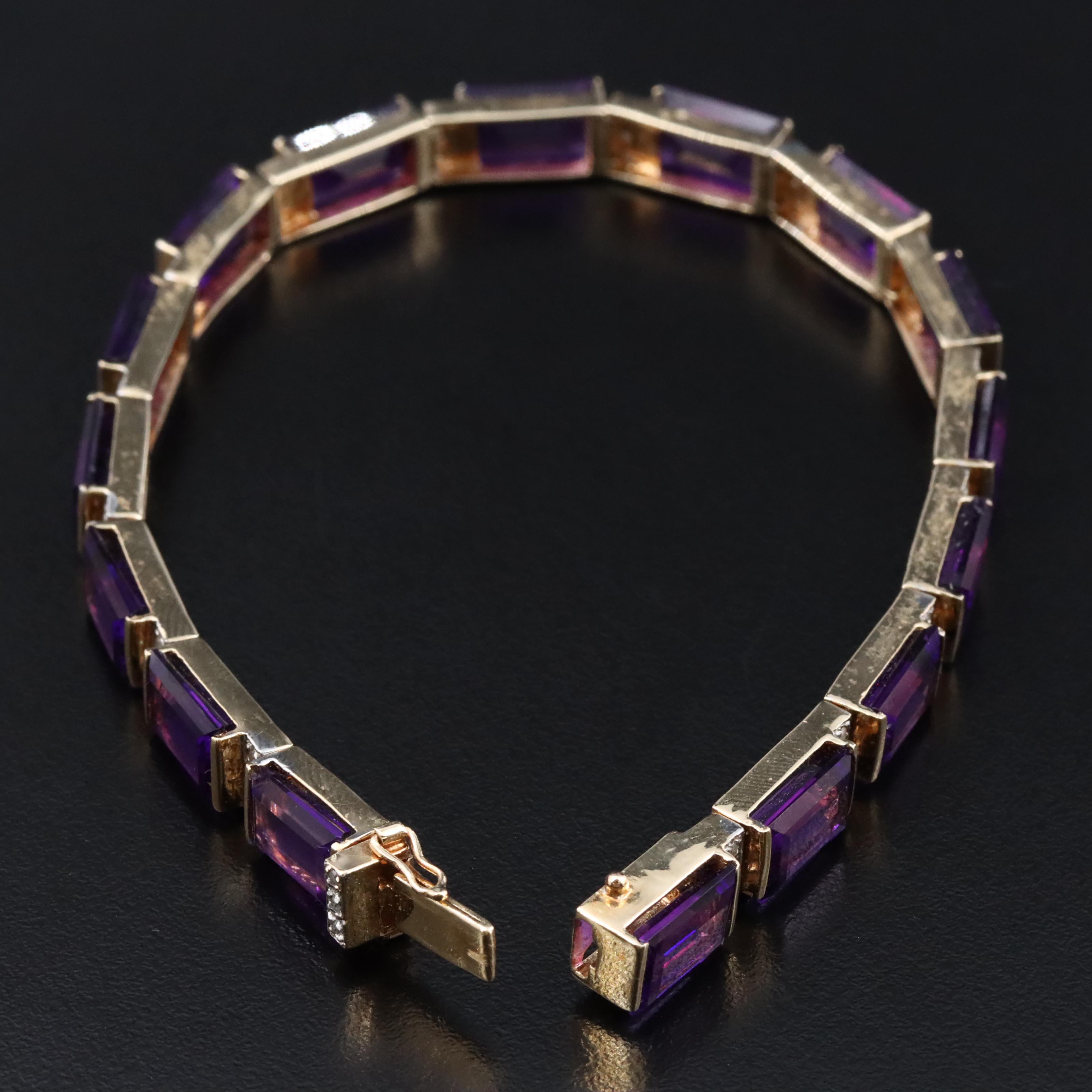 14K Amethyst and Diamond Bracelet