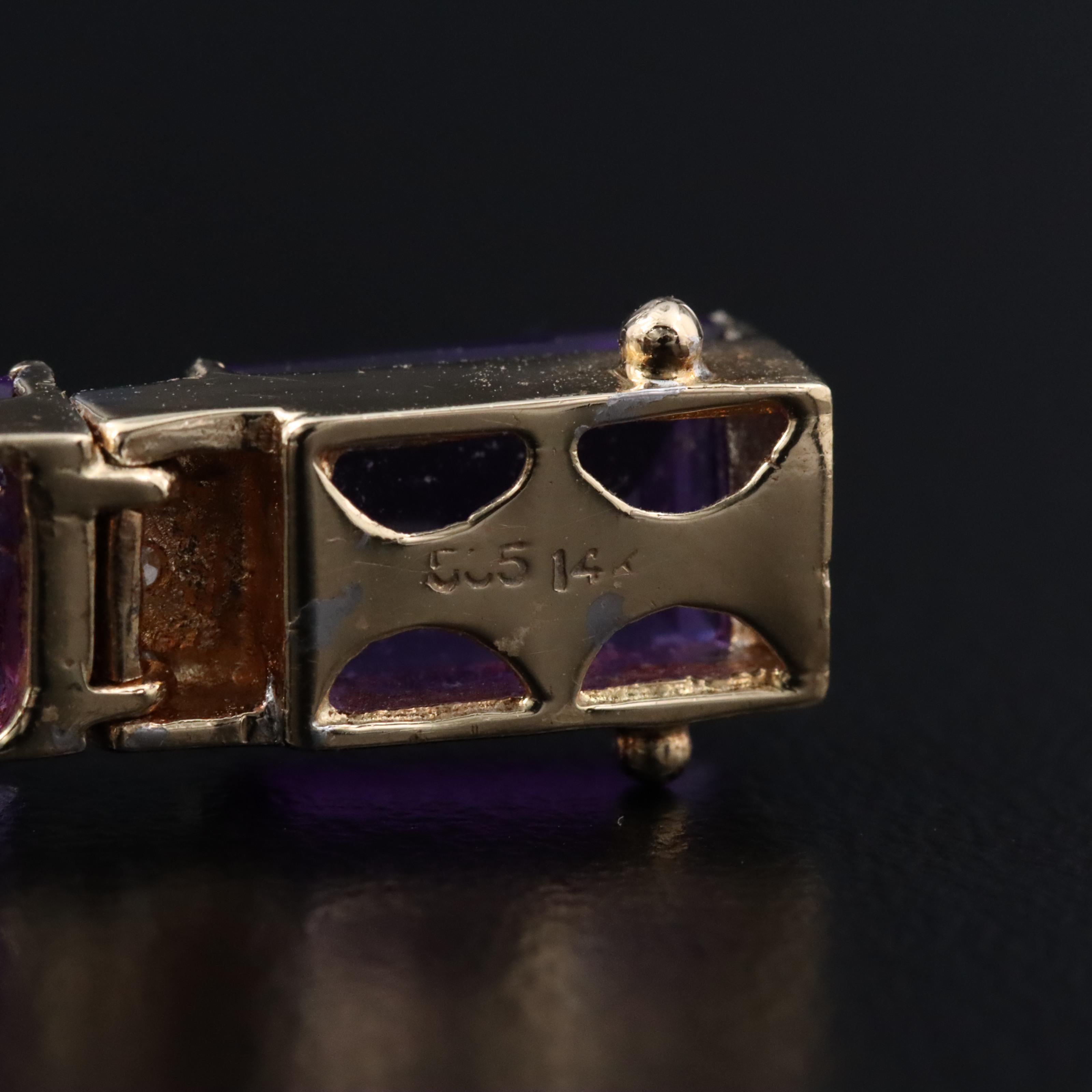 14K Amethyst and Diamond Bracelet