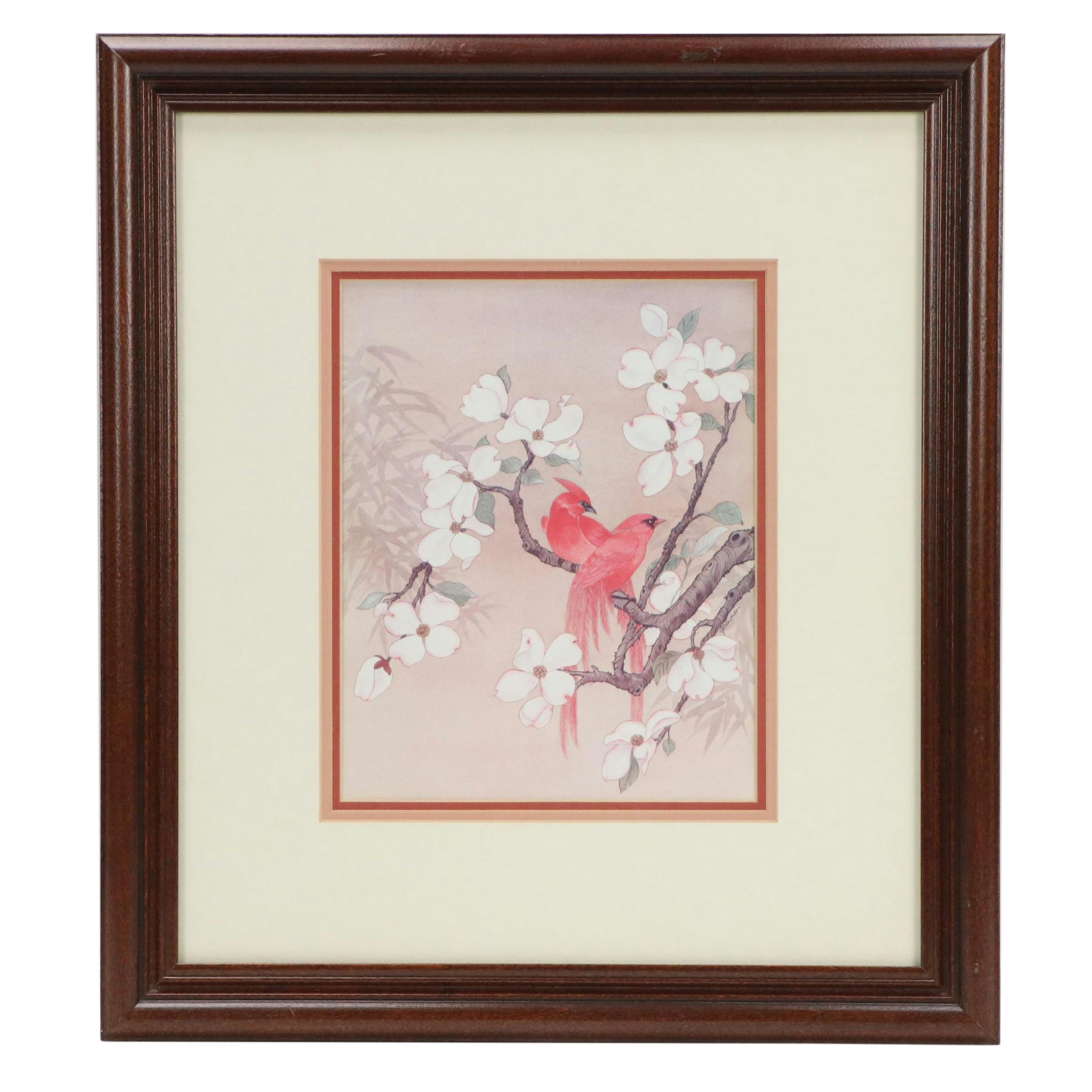 Offset Lithograph of Cardinals, Late 20th Century