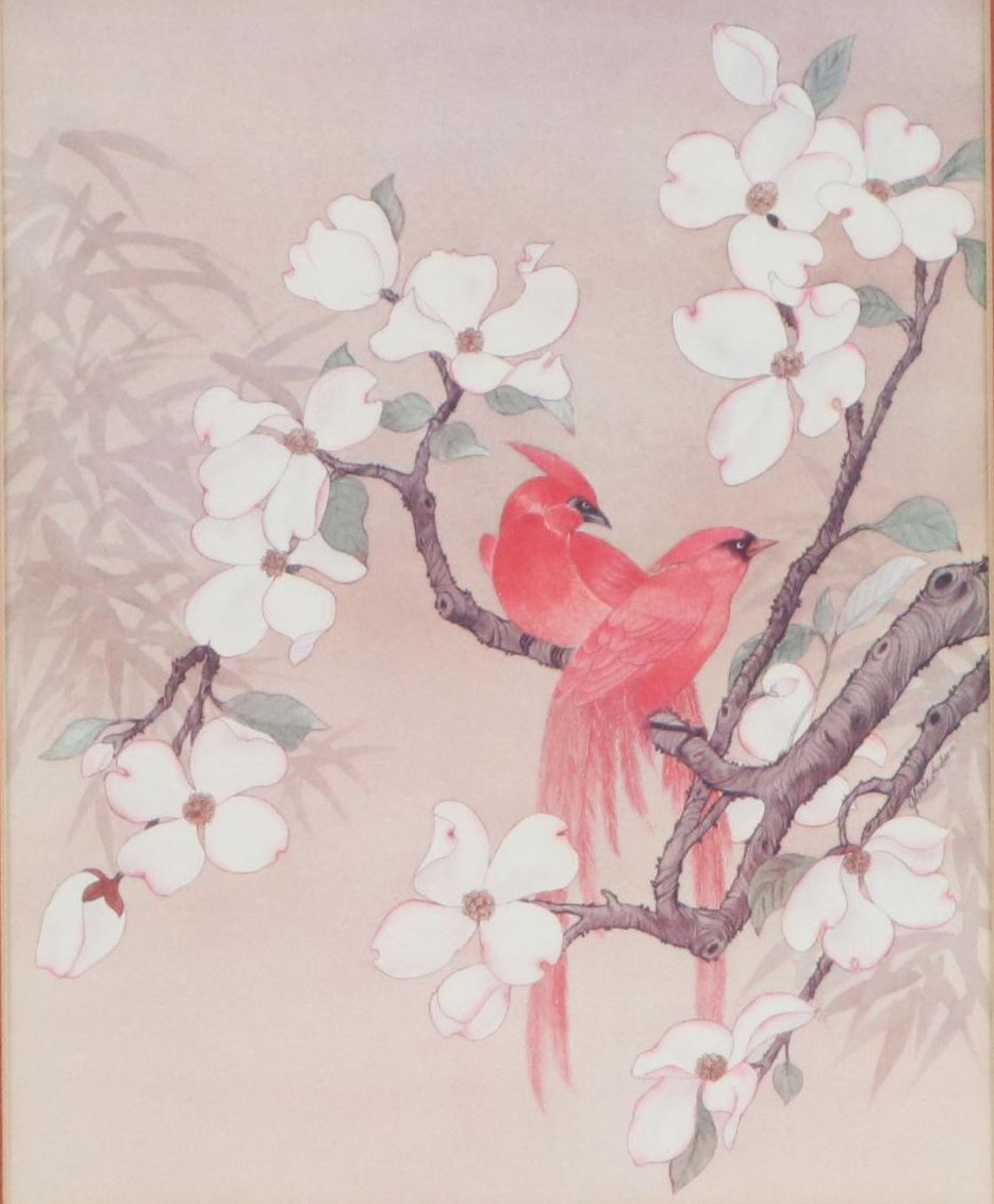 Offset Lithograph of Cardinals, Late 20th Century