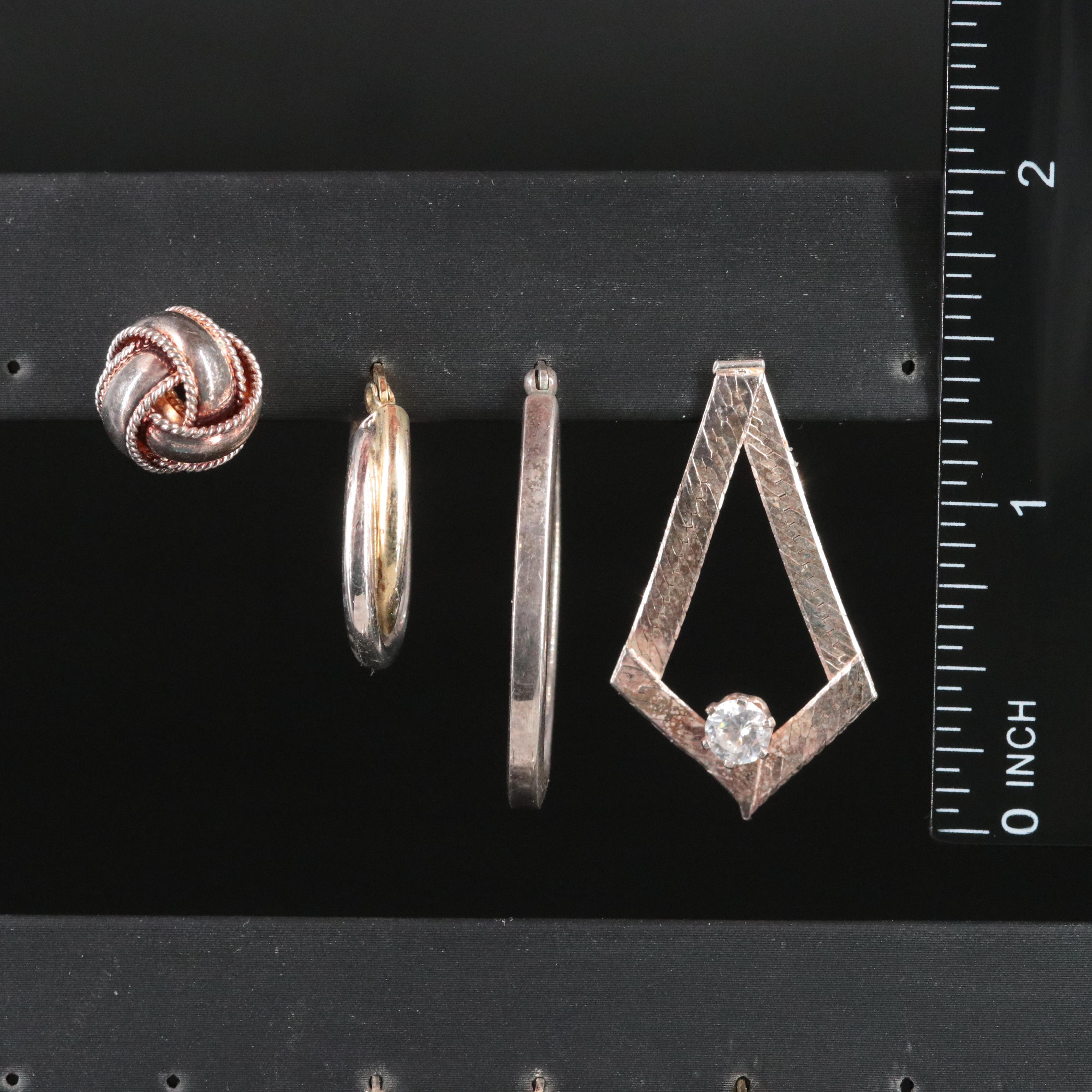 Sterling Cubic Zirconia Hoop, Drop and Stud Earrings