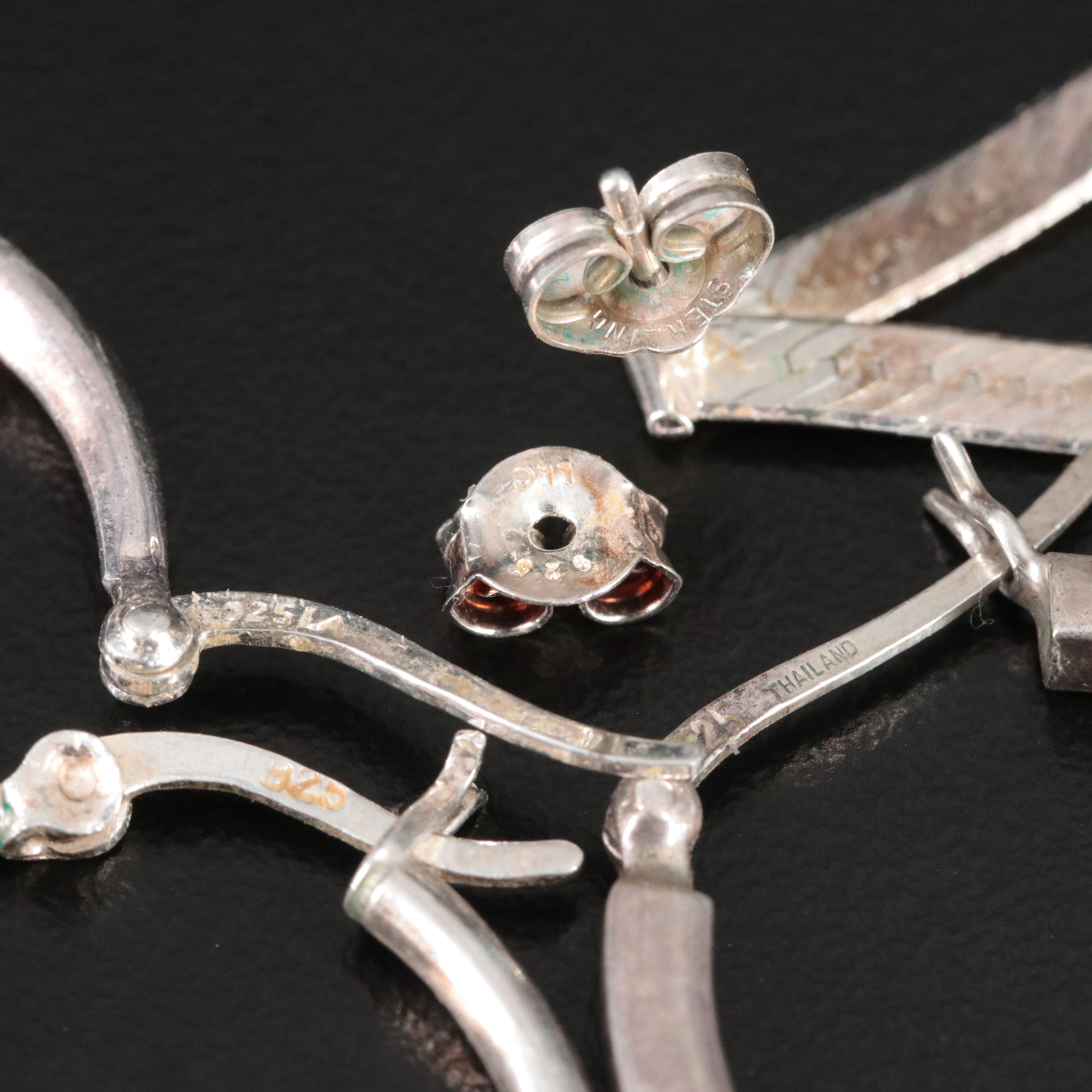 Sterling Cubic Zirconia Hoop, Drop and Stud Earrings