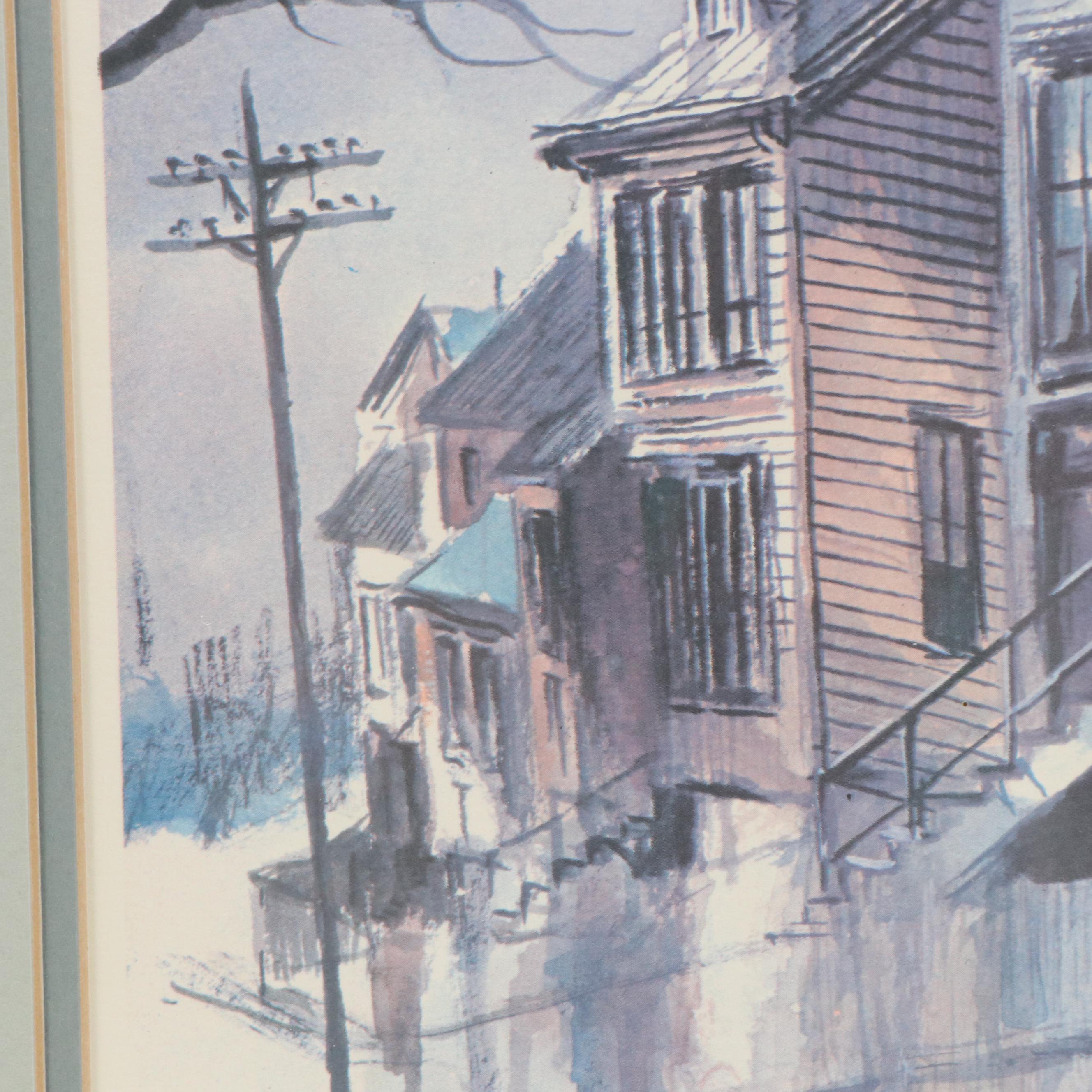 Robert Fabe Offset Lithograph "April Day," Late 20th Century