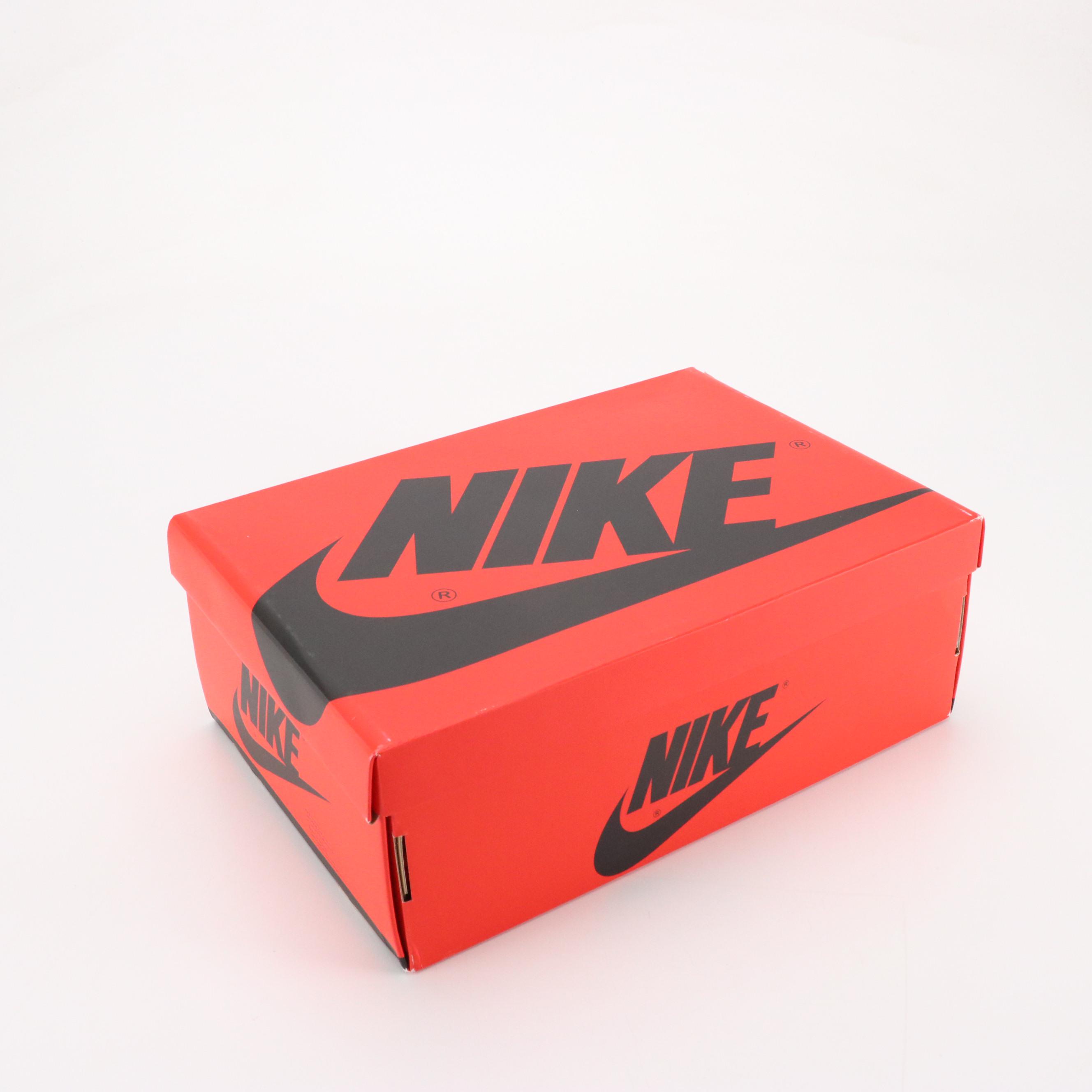 Nike Air Jordan 1 Retro High OG Sneakers in Black/University Red Satin, With Box