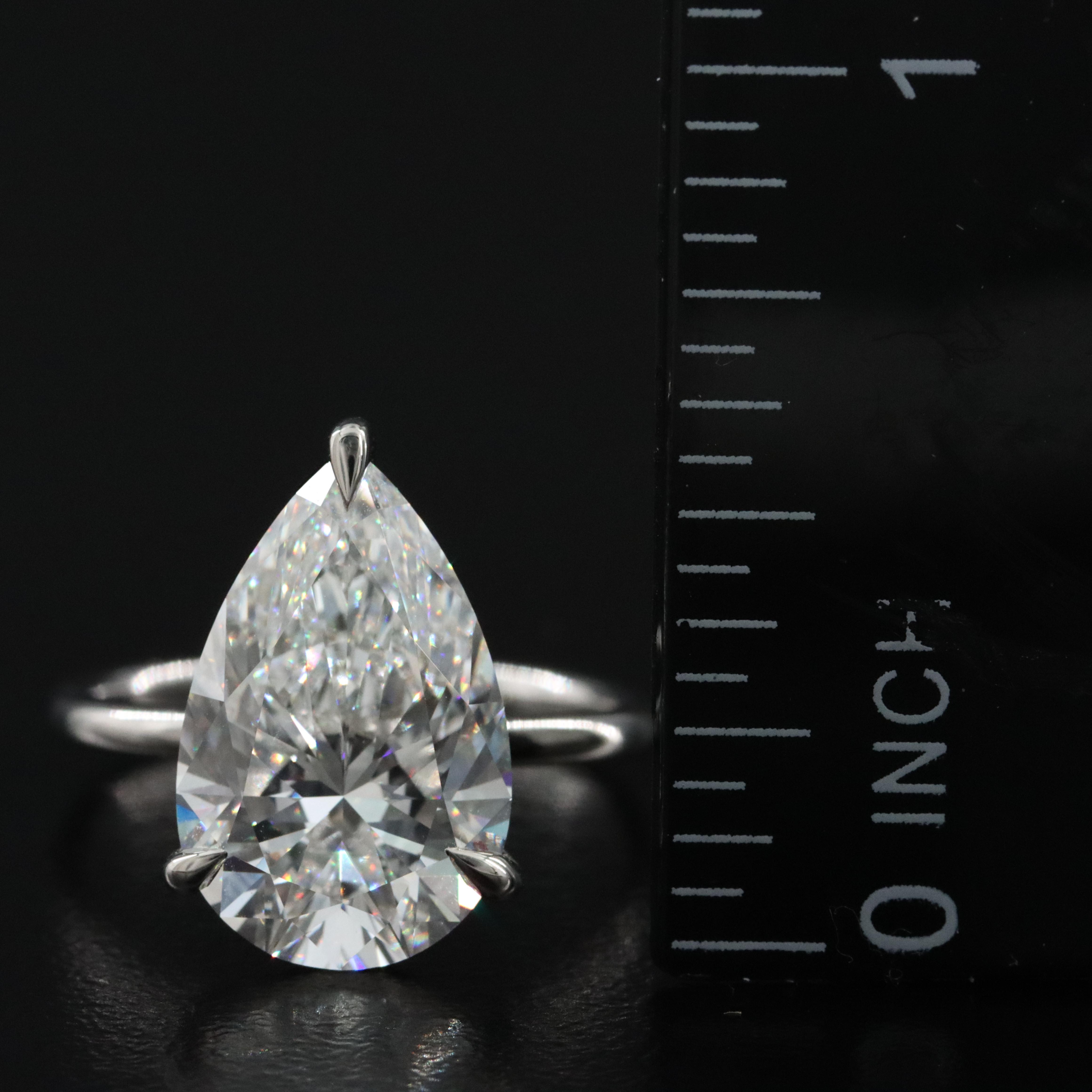 Platinum 5.08 CT Lab Grown Diamond Solitaire Ring with IGI Report