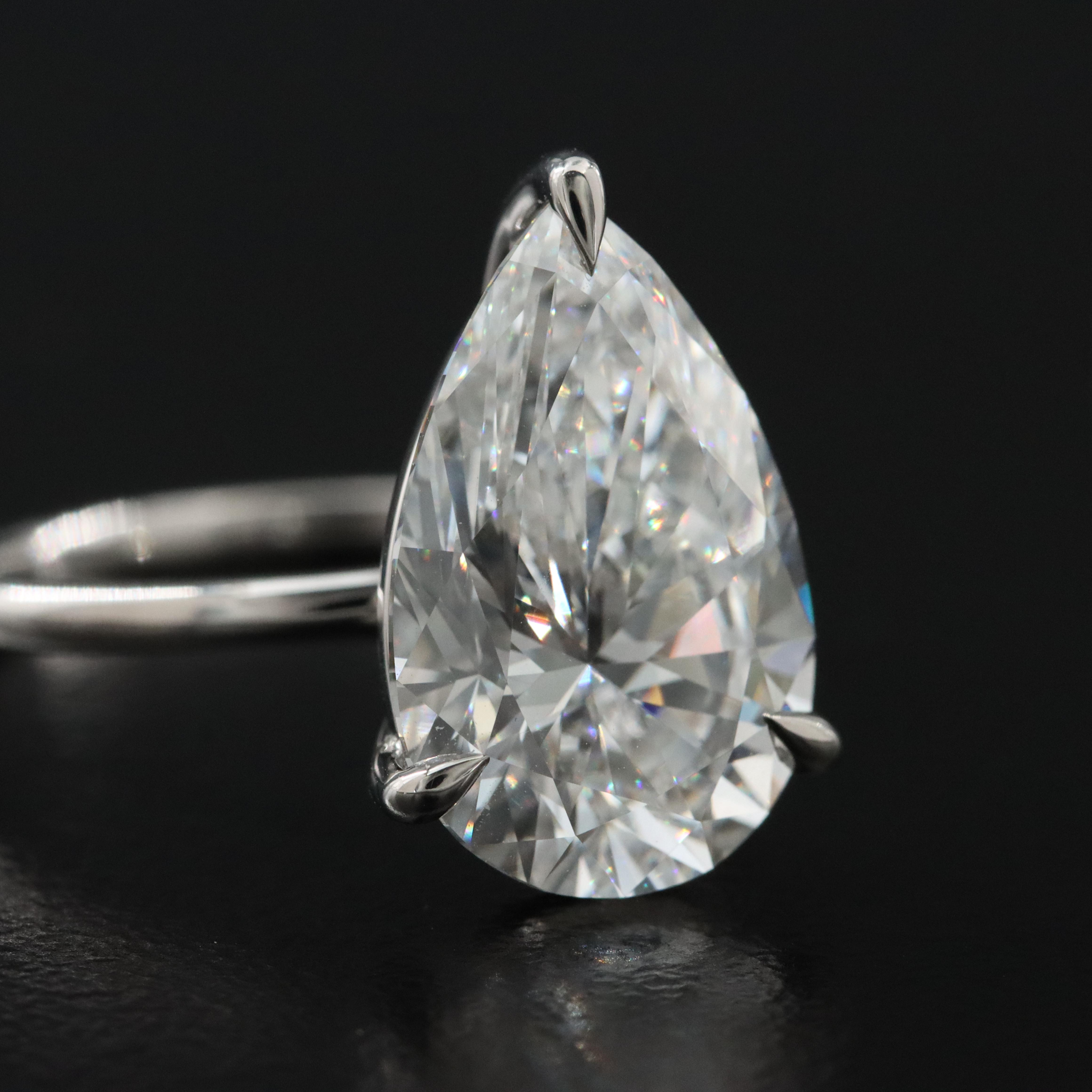 Platinum 5.08 CT Lab Grown Diamond Solitaire Ring with IGI Report