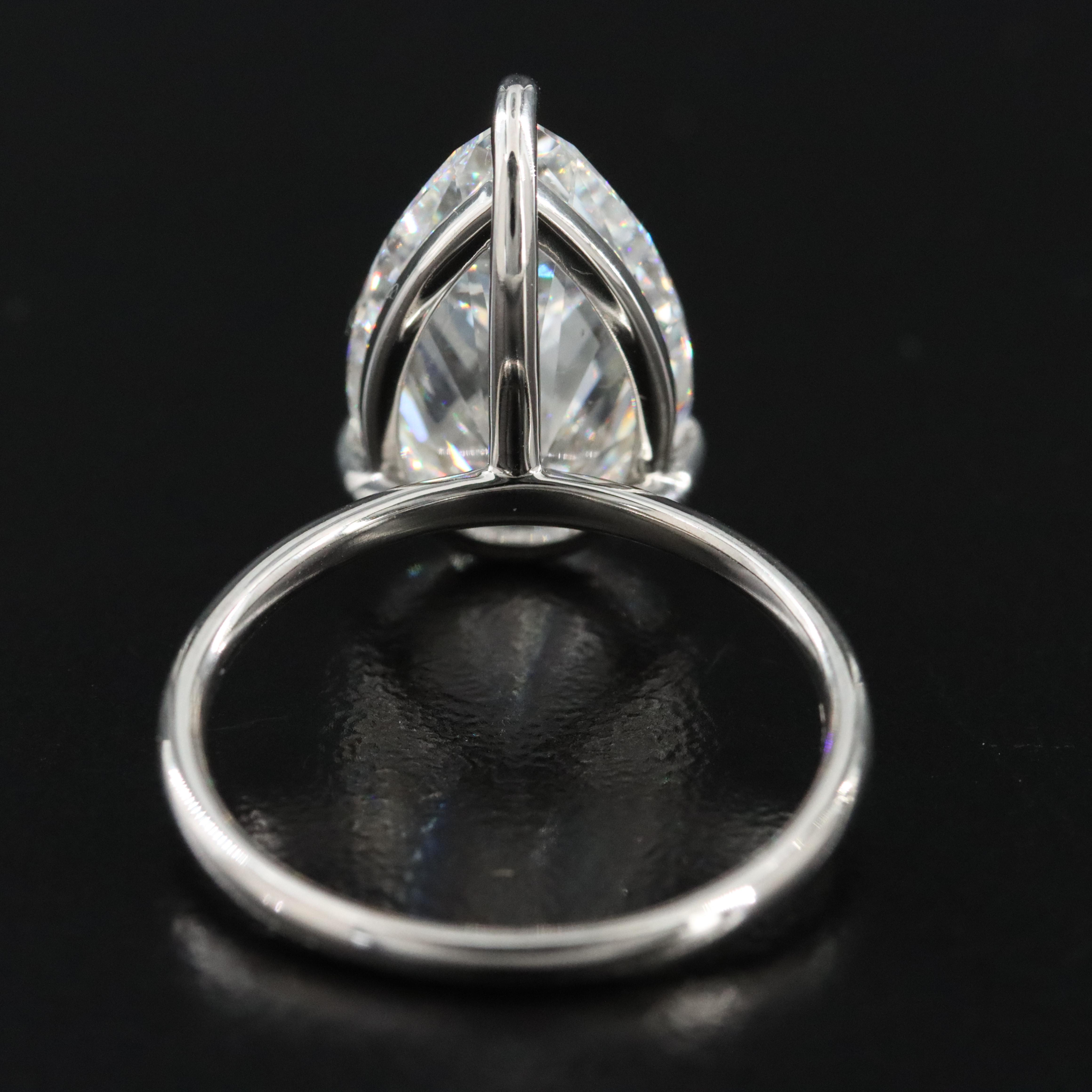 Platinum 5.08 CT Lab Grown Diamond Solitaire Ring with IGI Report