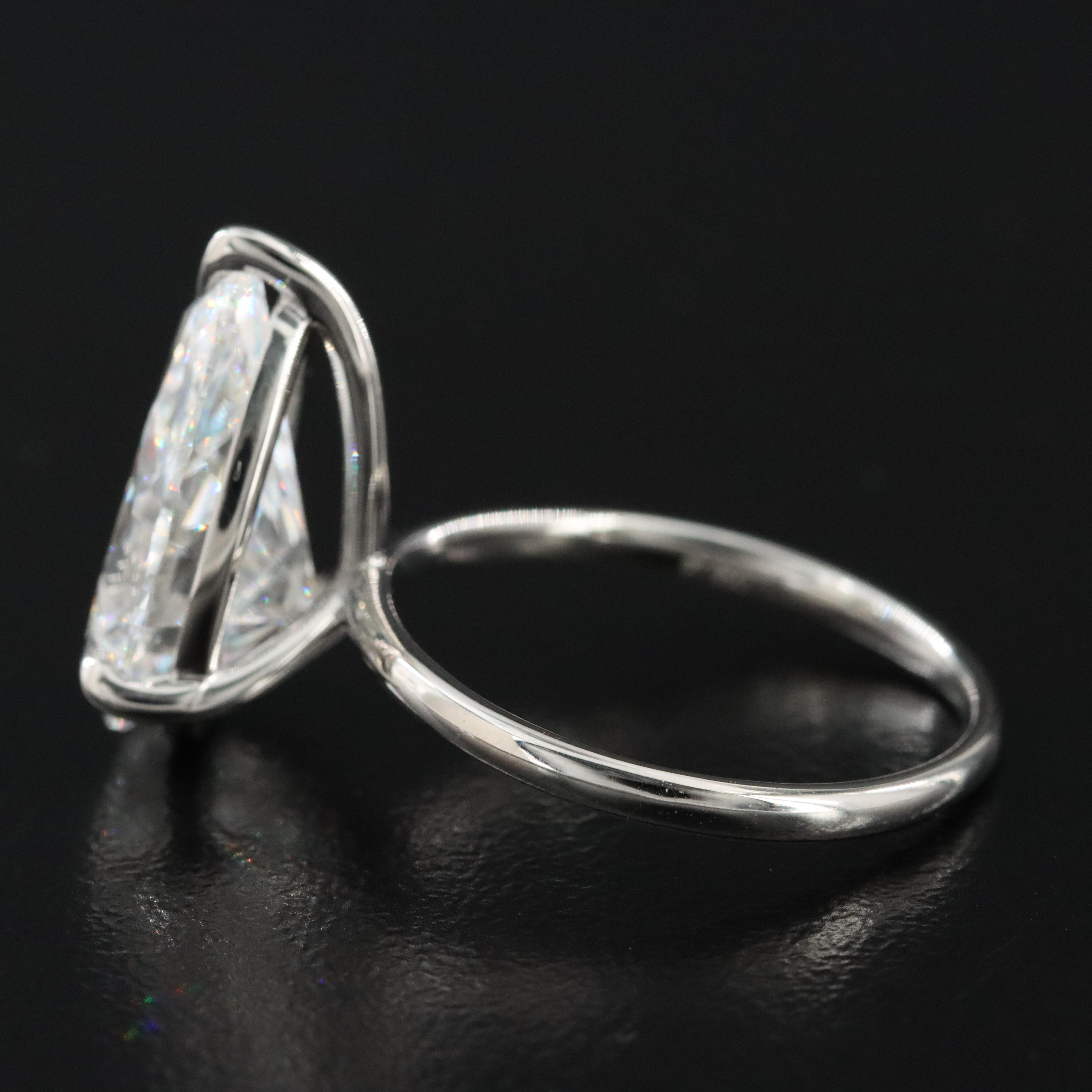 Platinum 5.08 CT Lab Grown Diamond Solitaire Ring with IGI Report