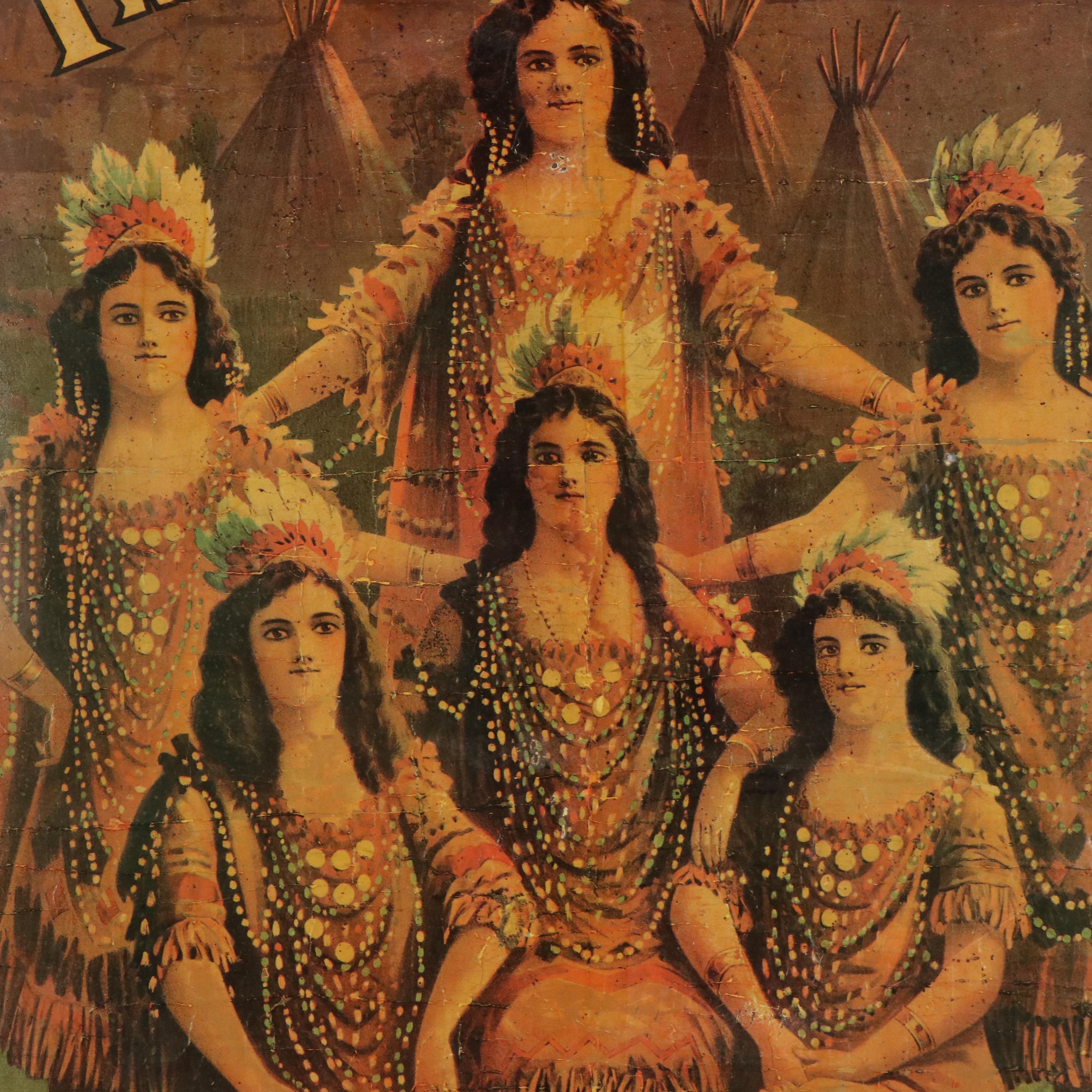 Metal Sign Poster Advertising Wood and Ward "Two Merry Tramps" Show