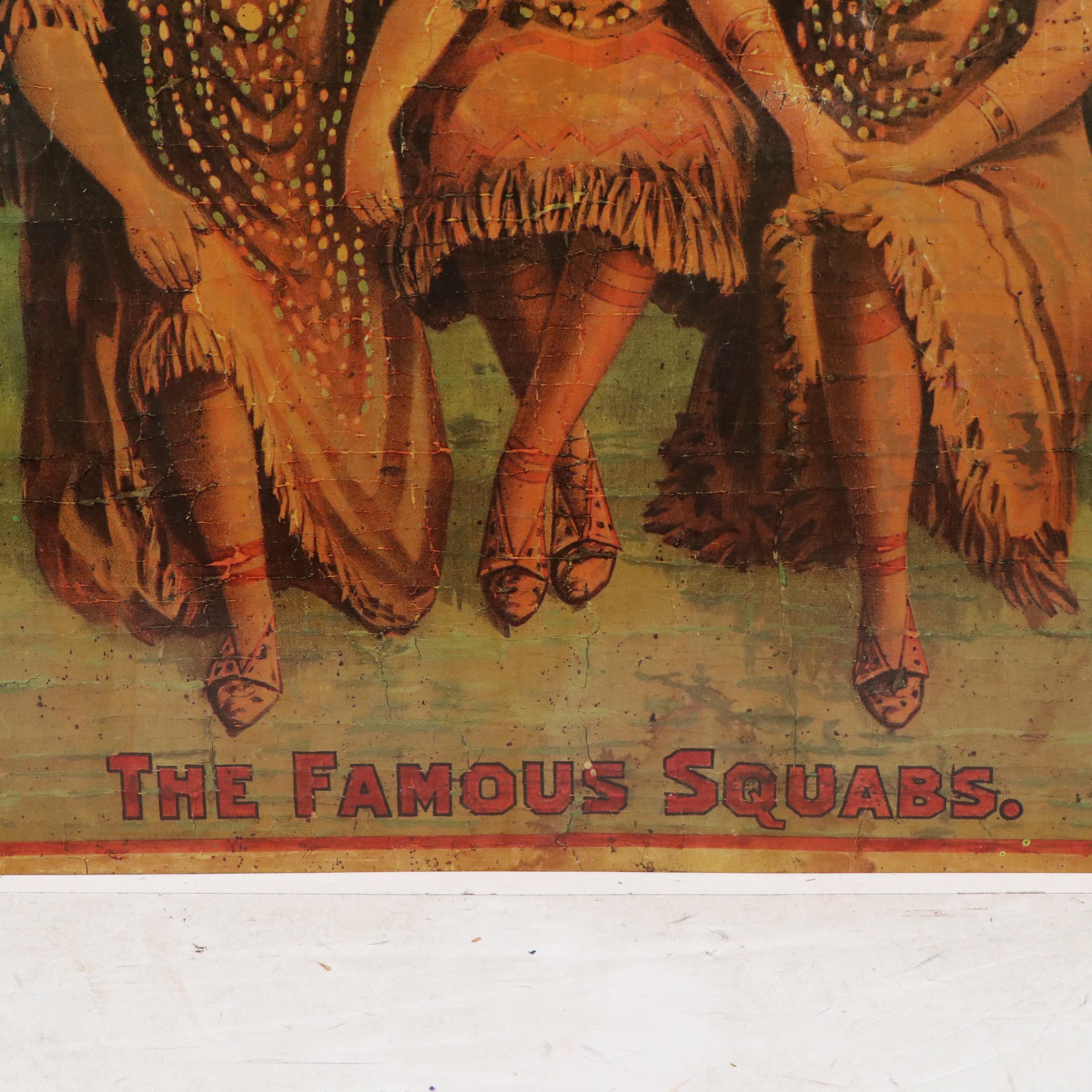 Metal Sign Poster Advertising Wood and Ward "Two Merry Tramps" Show