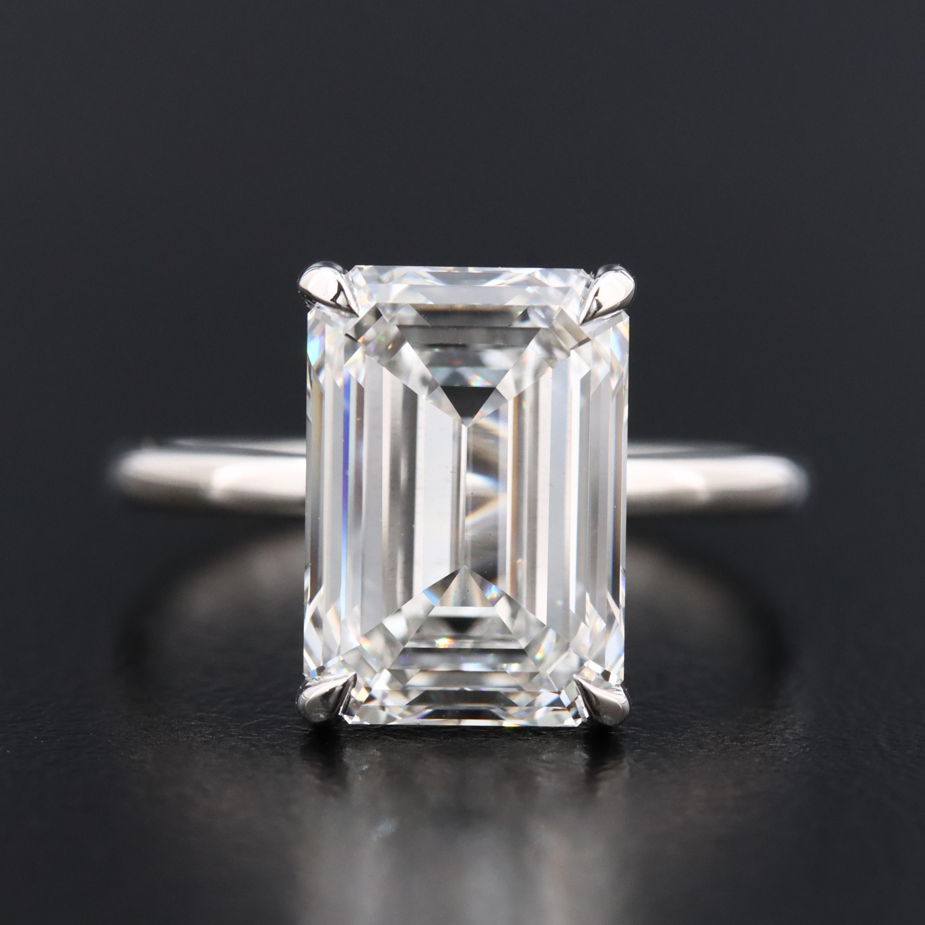 Platinum 5.05 CT Lab Grown Diamond Solitaire Ring with IGI Report