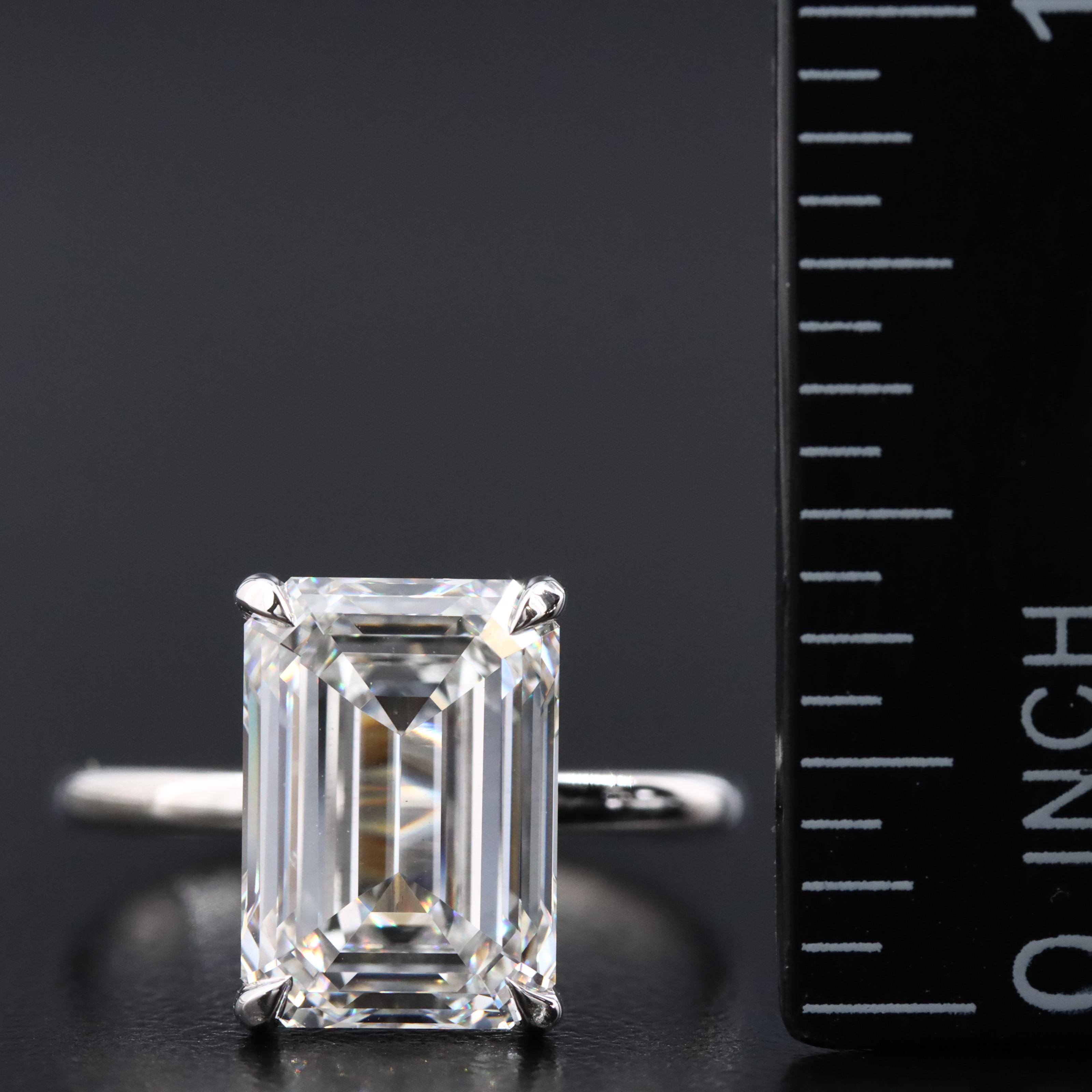 Platinum 5.05 CT Lab Grown Diamond Solitaire Ring with IGI Report