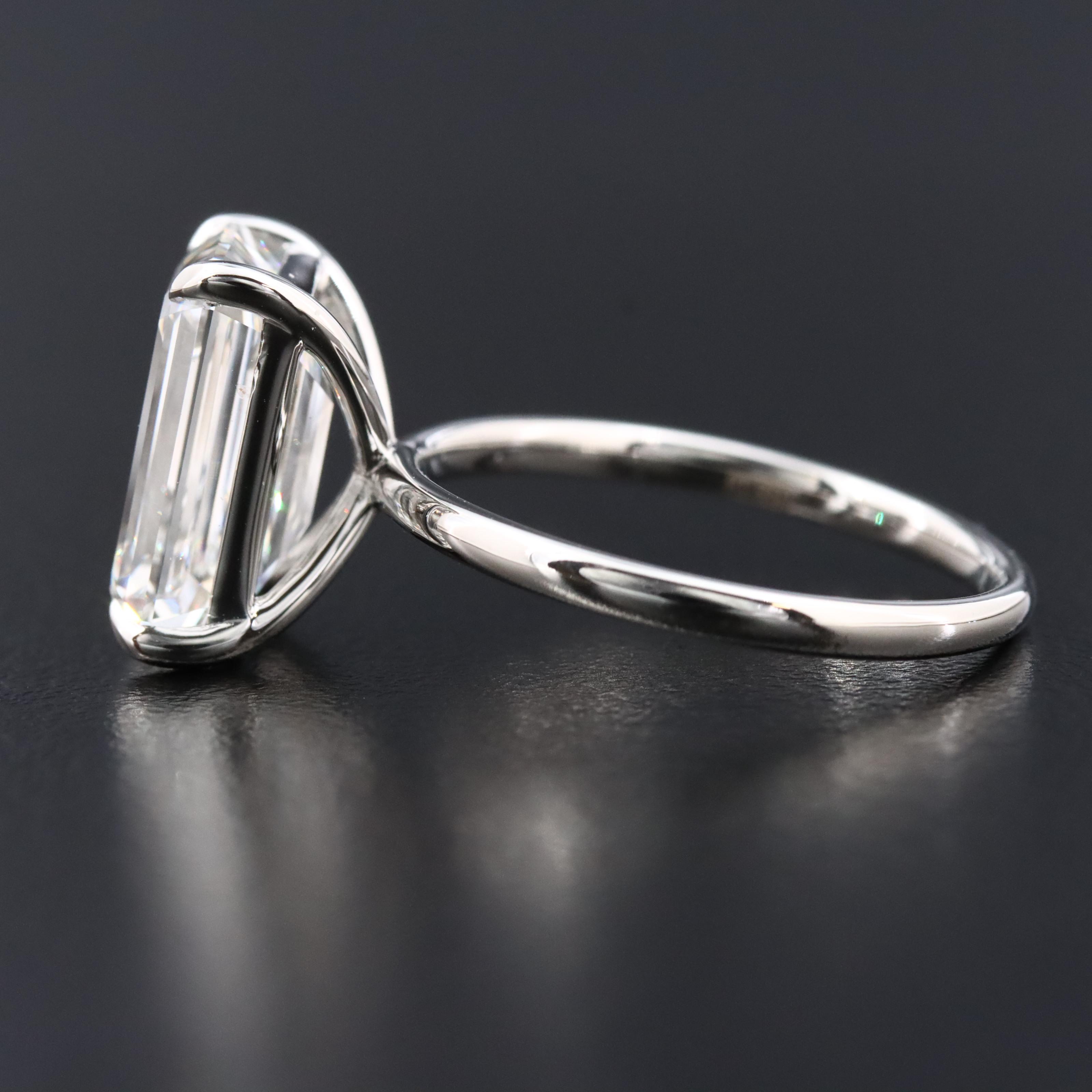 Platinum 5.05 CT Lab Grown Diamond Solitaire Ring with IGI Report