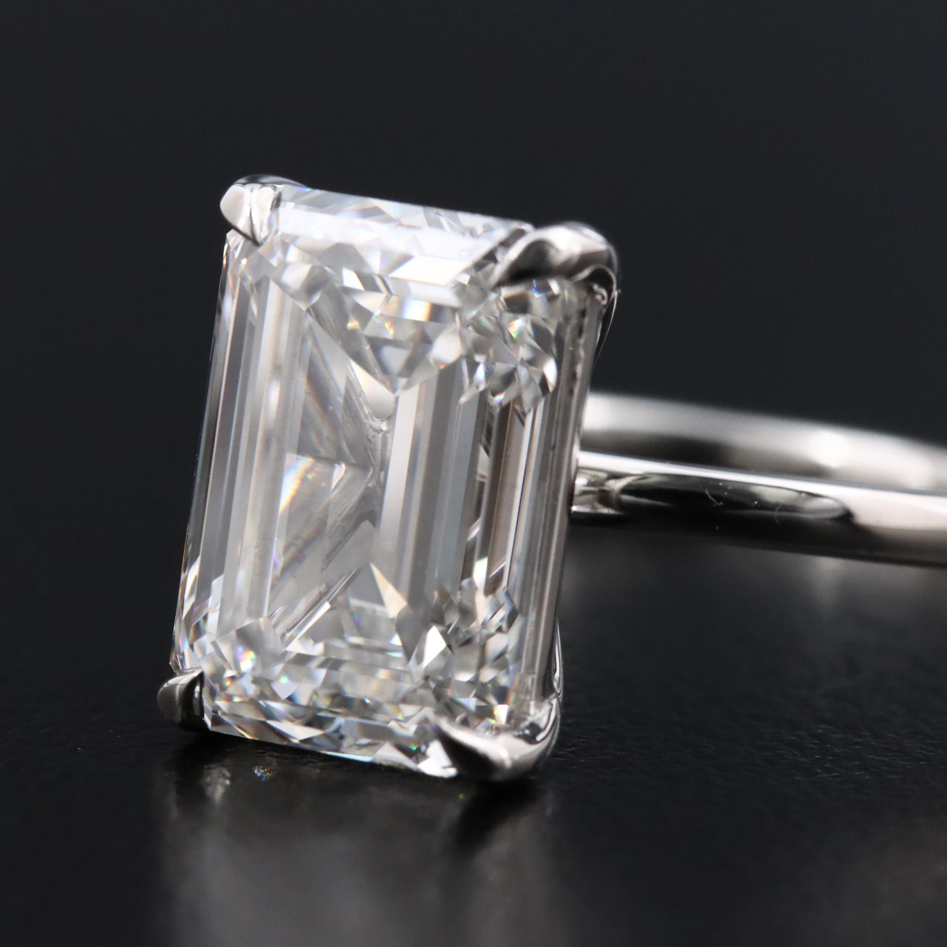 Platinum 5.05 CT Lab Grown Diamond Solitaire Ring with IGI Report