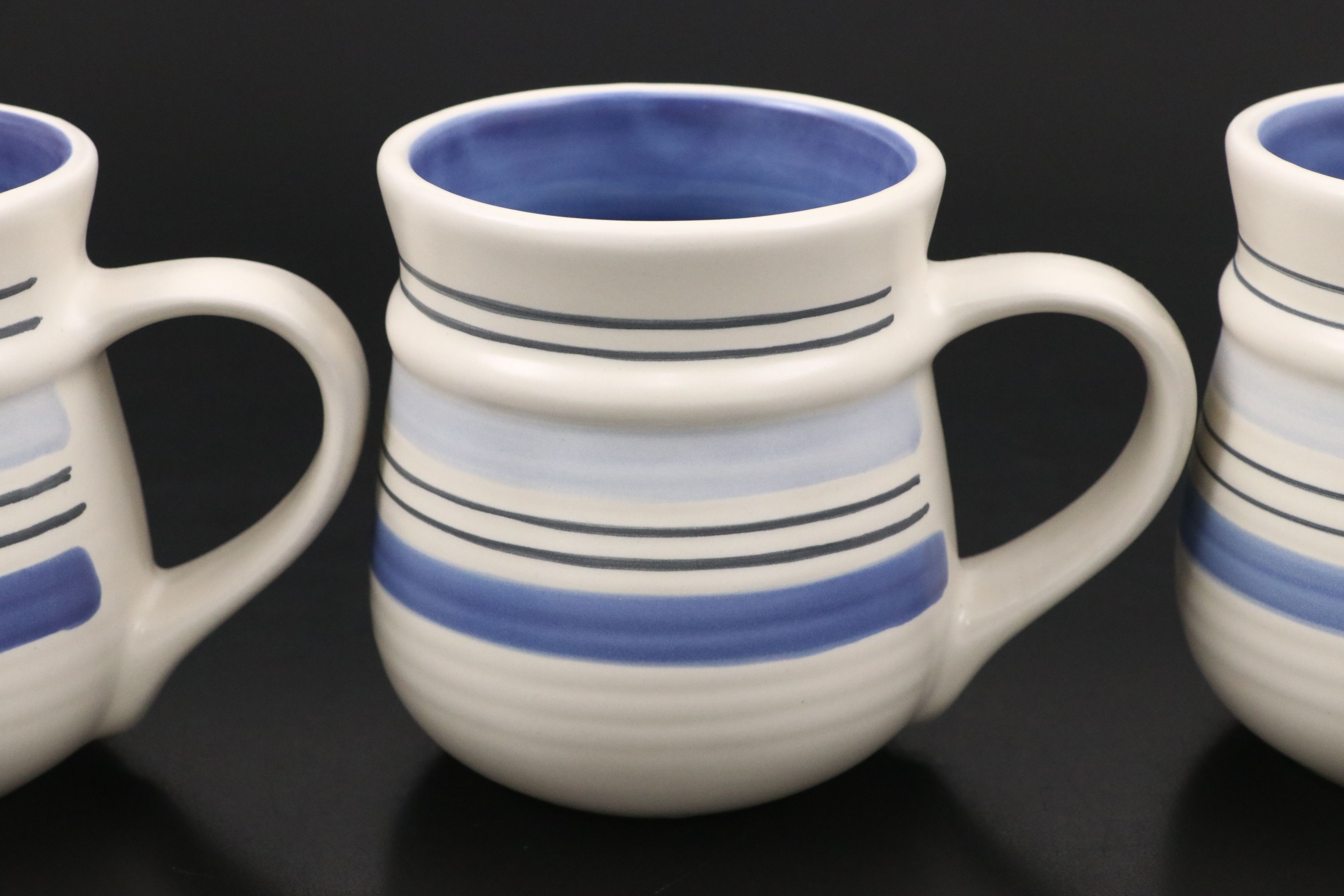 Pfaltzgraff "Rio" Hand Painted Ceramic Mugs with Handled Serving Tray