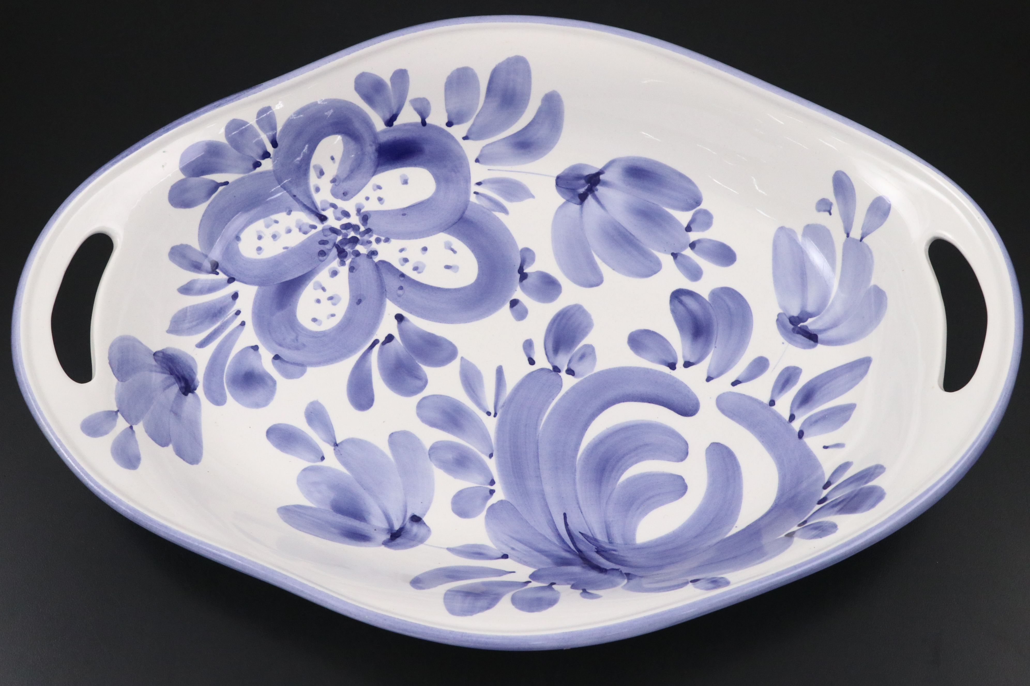 Pfaltzgraff "Rio" Hand Painted Ceramic Mugs with Handled Serving Tray