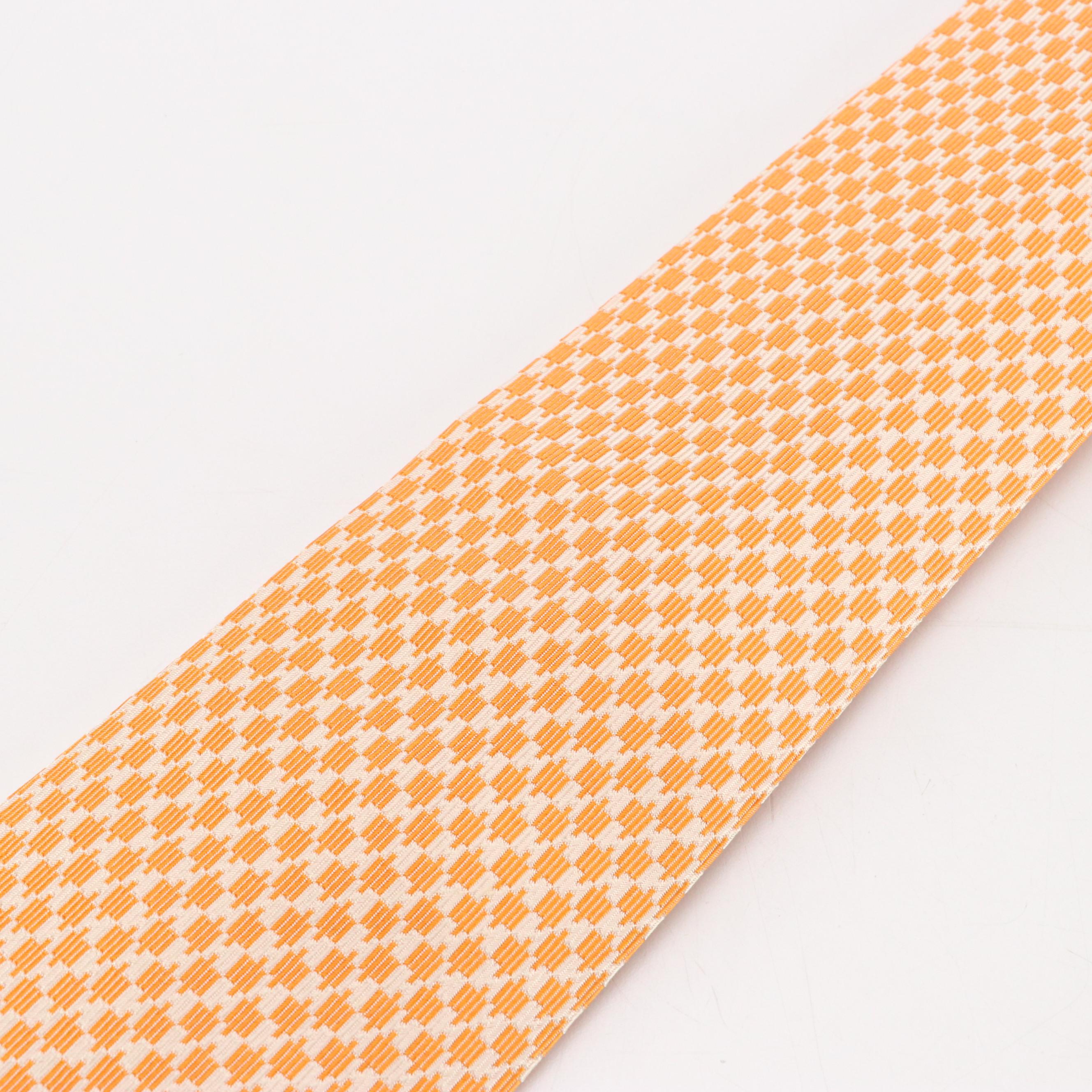 Hermès Checkered H Silk Jacquard Necktie