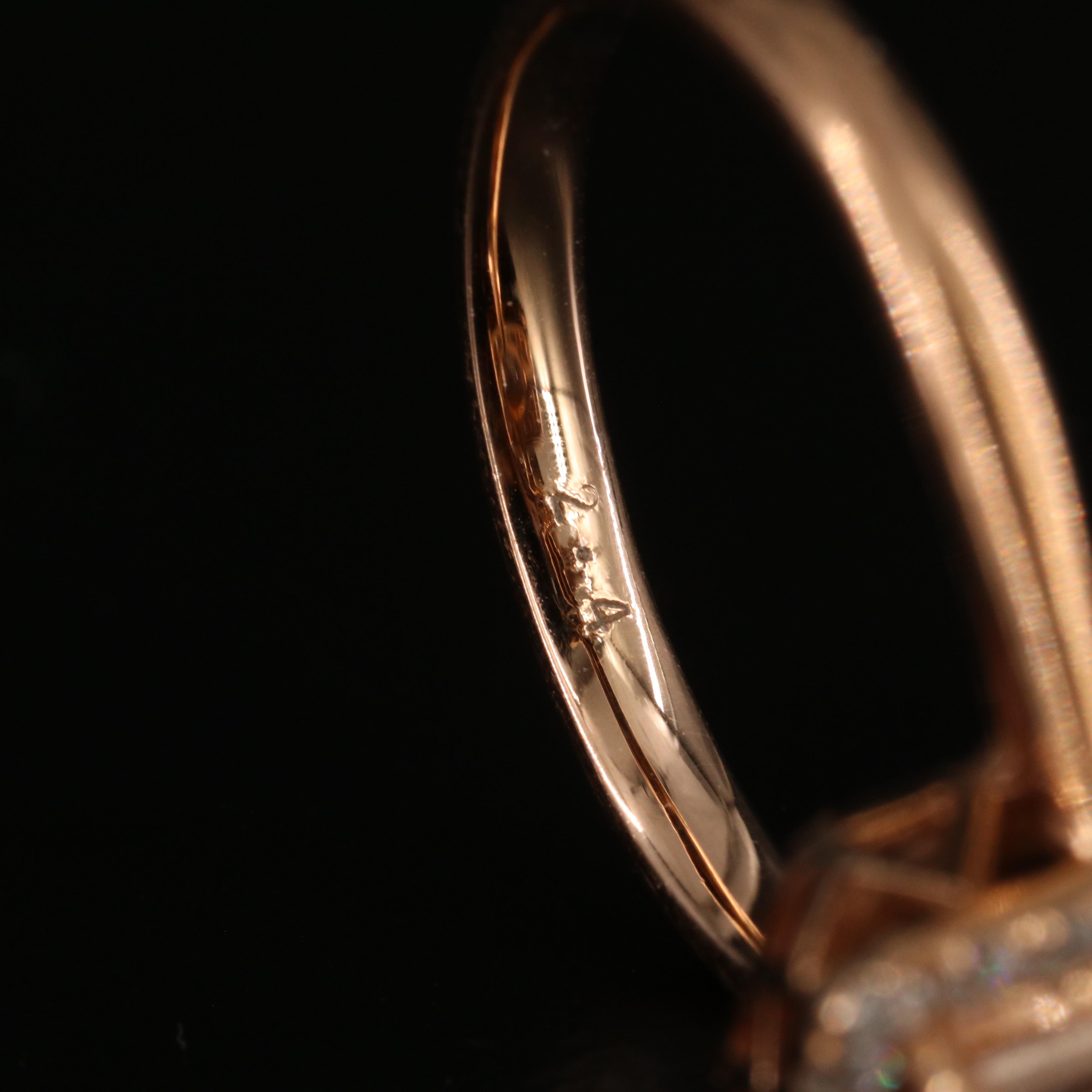 14K Rose Gold Morganite and Diamond Ring