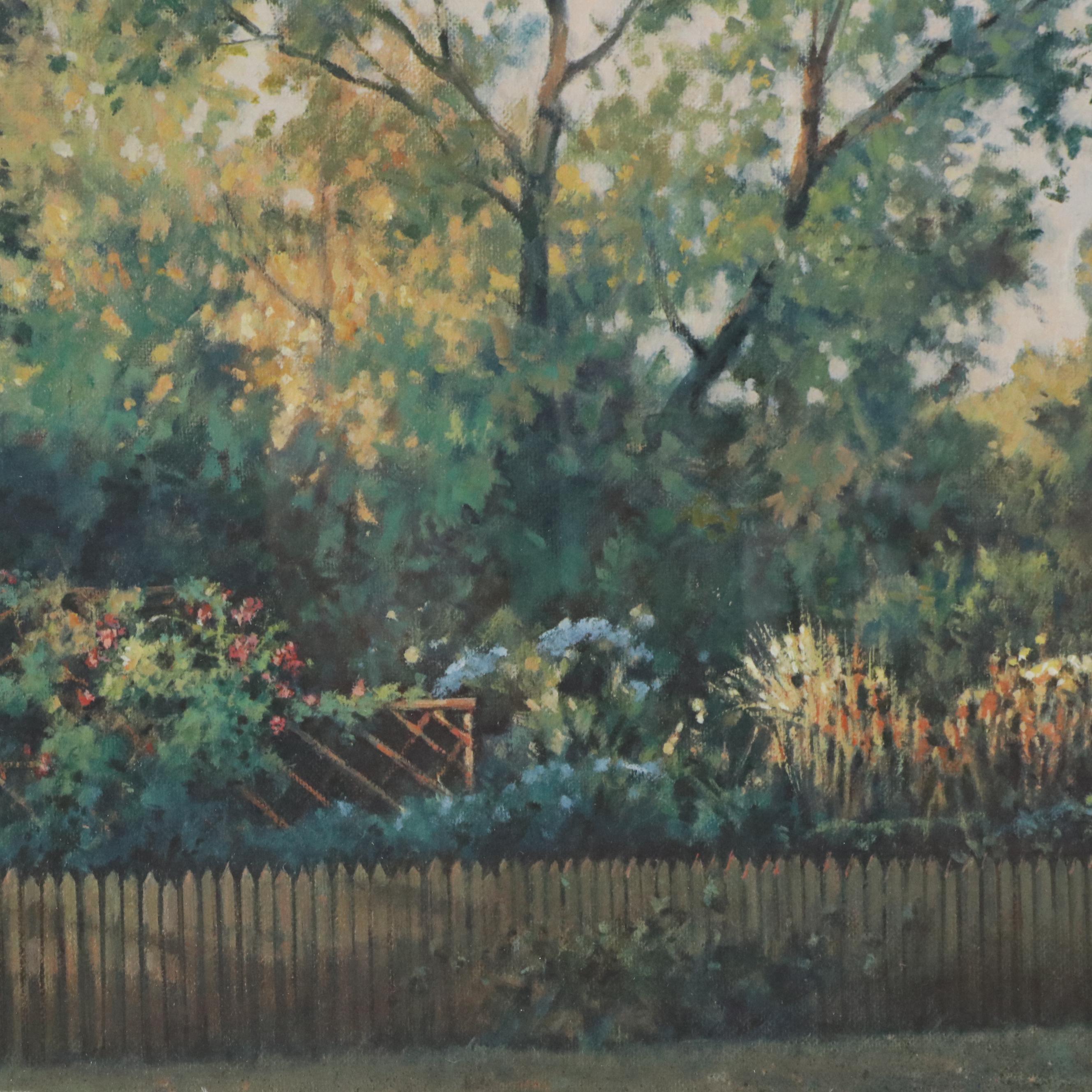 Paul Landry Offset Lithograph "An English Cottage," 1994